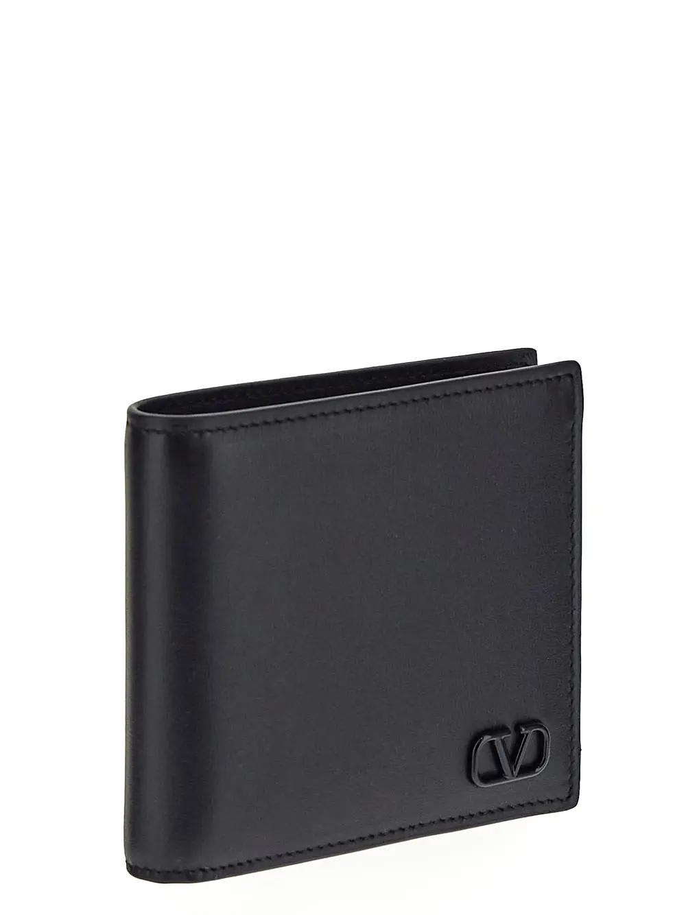 Shop Valentino Leather Wallet In Black