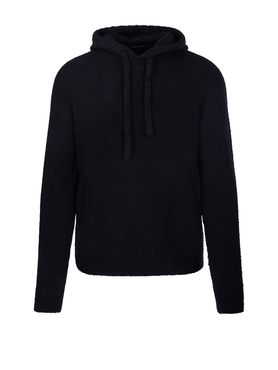 Shop Roberto Collina Drawstring Knit Hoodie In Black