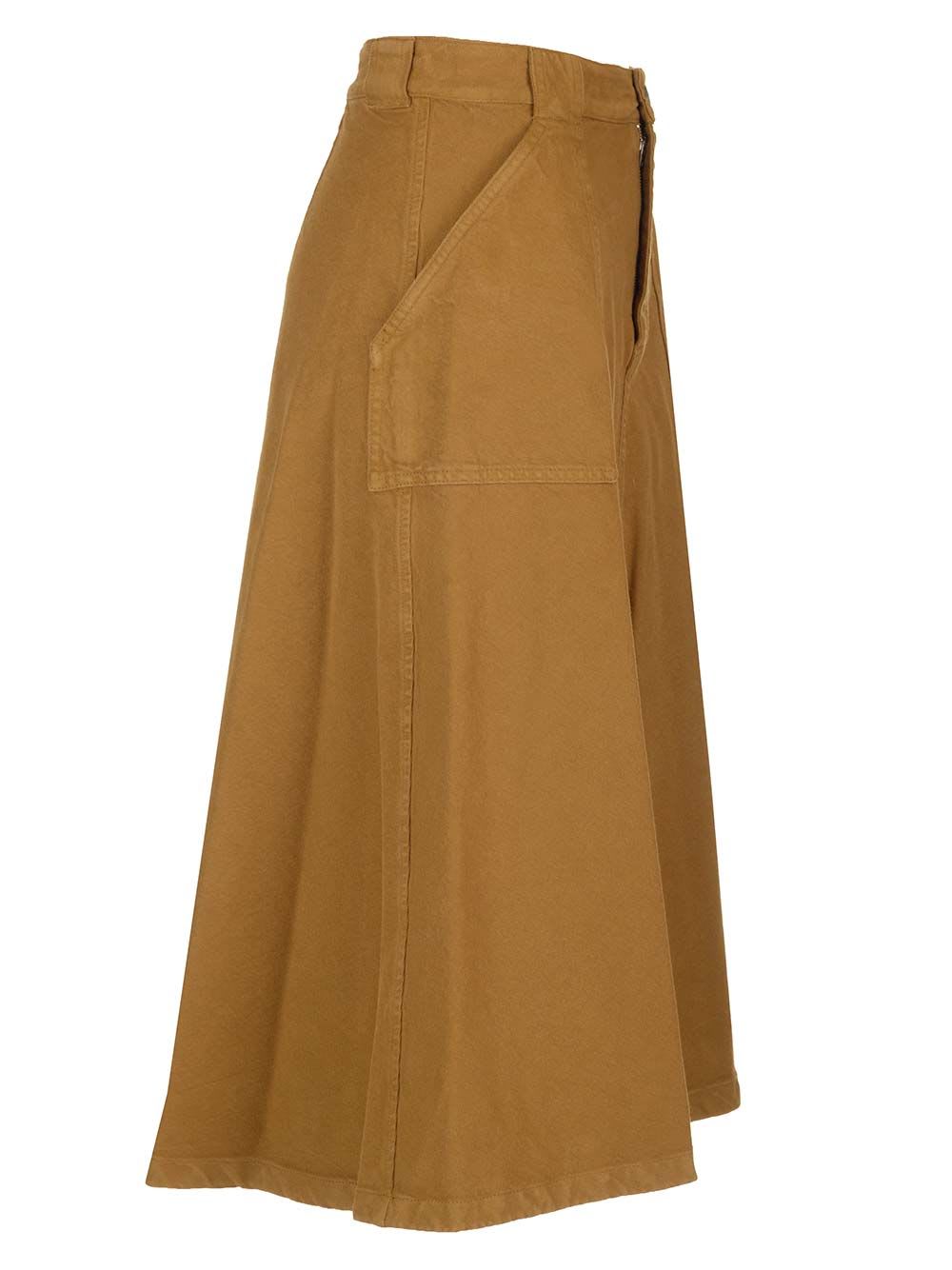 Shop Apc Laurie Midi Skirt In Brown