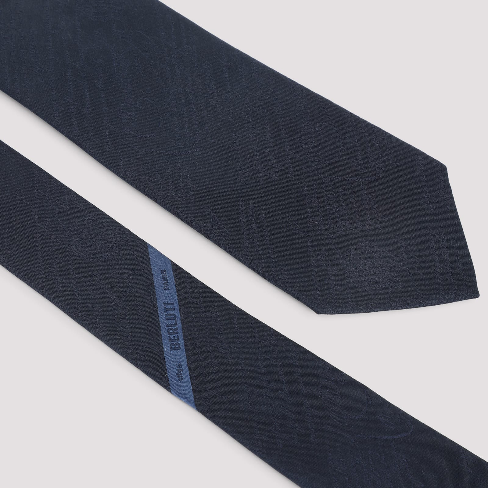 Berluti Logo Jacquard Silk Tie In Blue