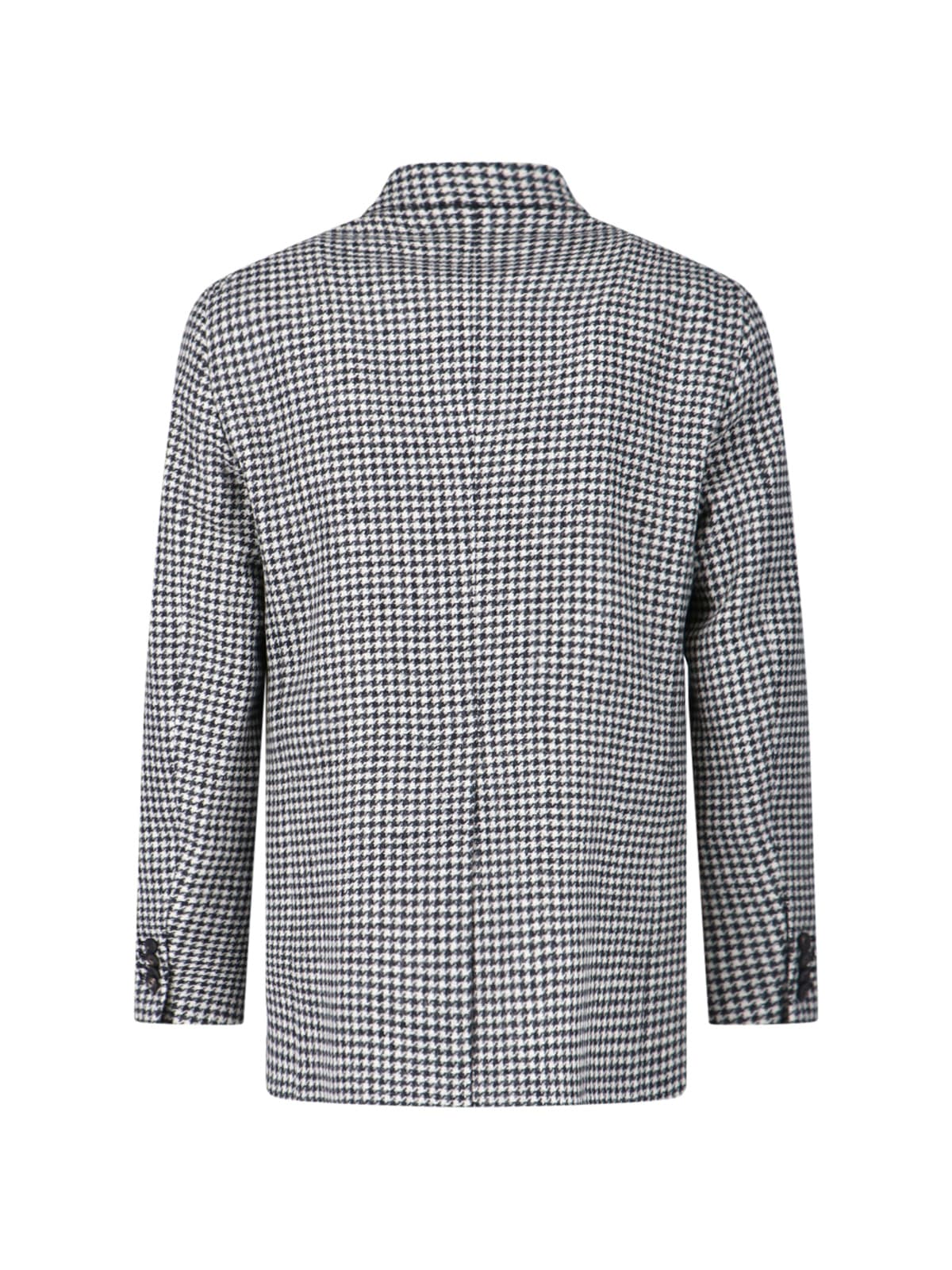 Tagliatore Double-breasted Houndstooth Blazer Button Detailing In White