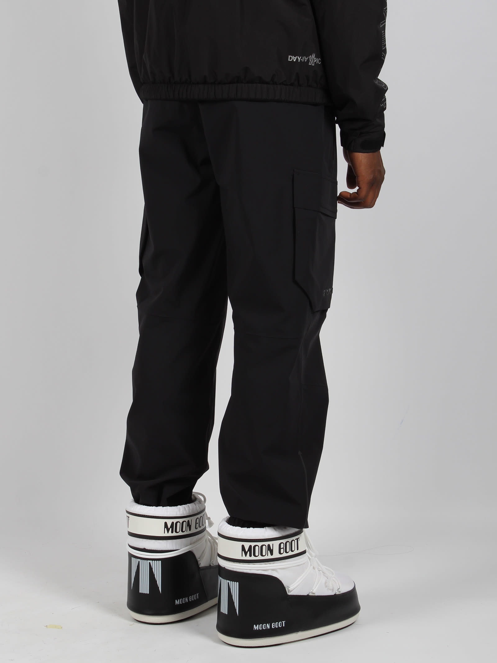 Shop Moncler Cargo Tech Trousers In Black