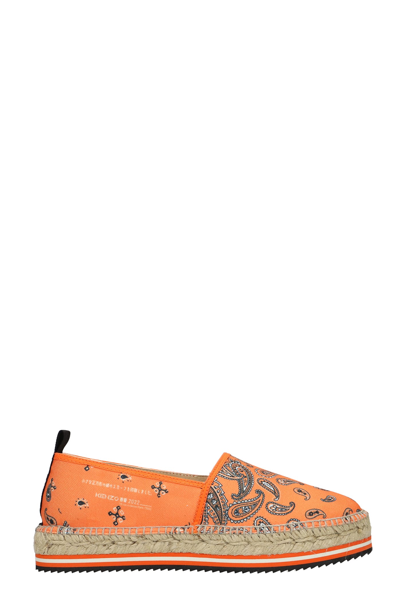 Kenzo Espadrilles In Printed Canvas In Orange