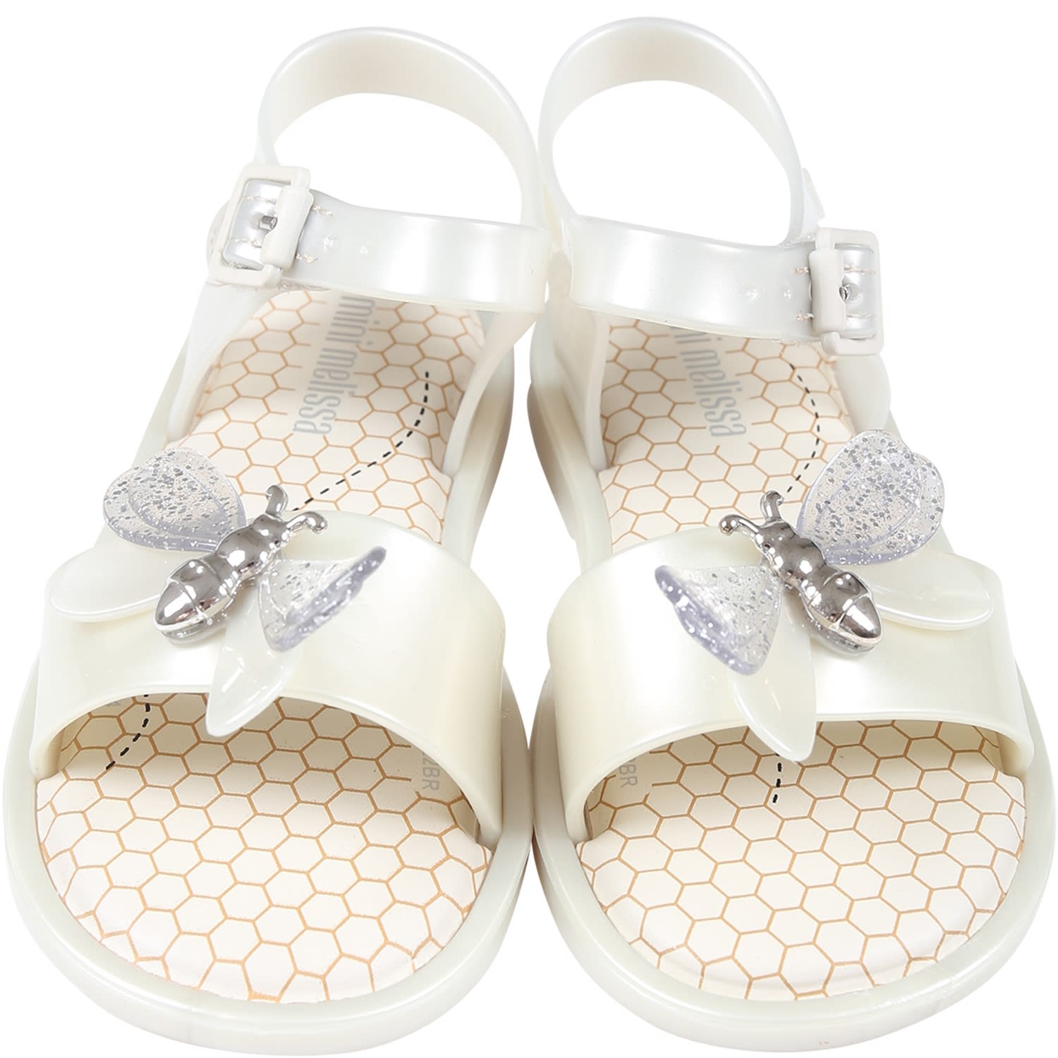 Shop Melissa White Sandals For Girl With Butterfly