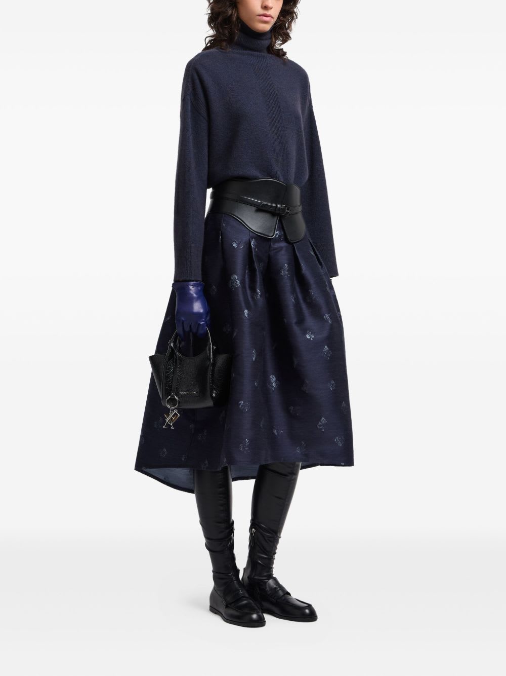 Emporio Armani Yak Wool Blend Sweater Woman In Blue