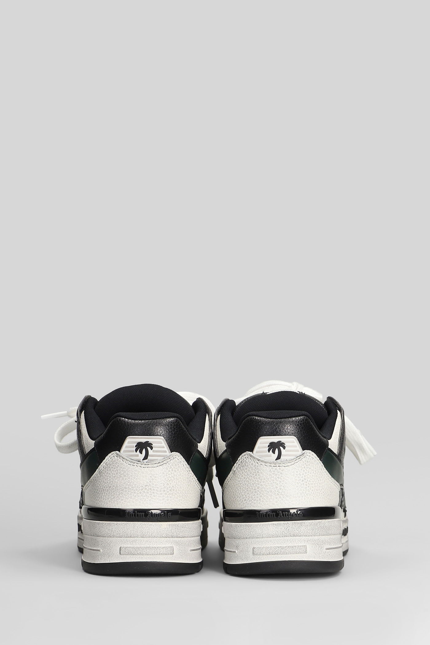 Palm Angels Venice Sneakers In Black Suede And Leather In Animal Print