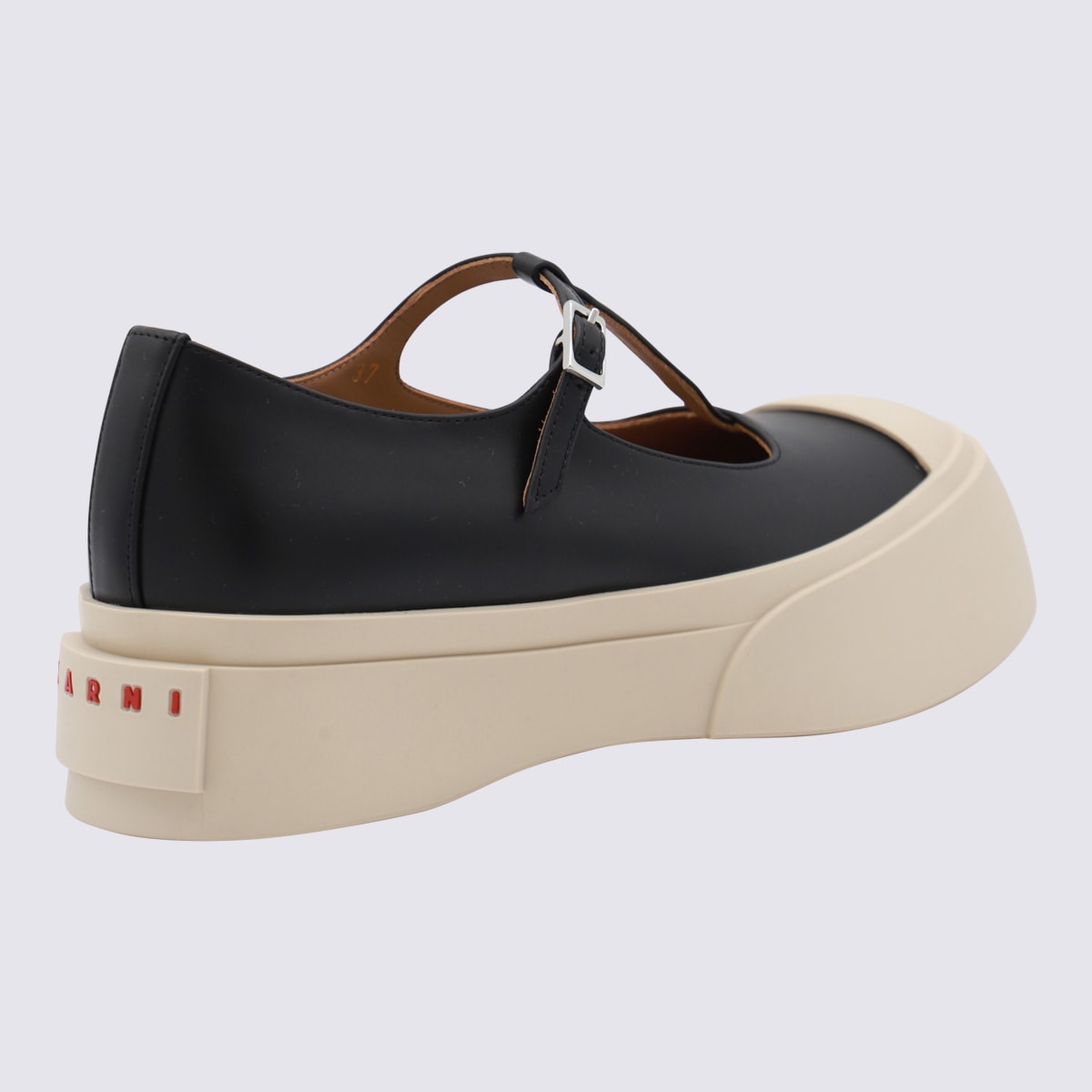 Shop Marni Black Leather Sneakers