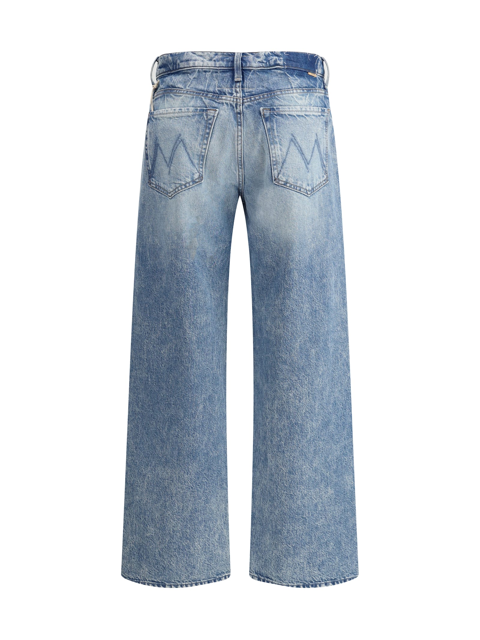 Mother Womens Enjoy The Ride Rambler Faded-wash Straight-leg Mid-rise Stretch-denim Blend Jeans In Wipeout