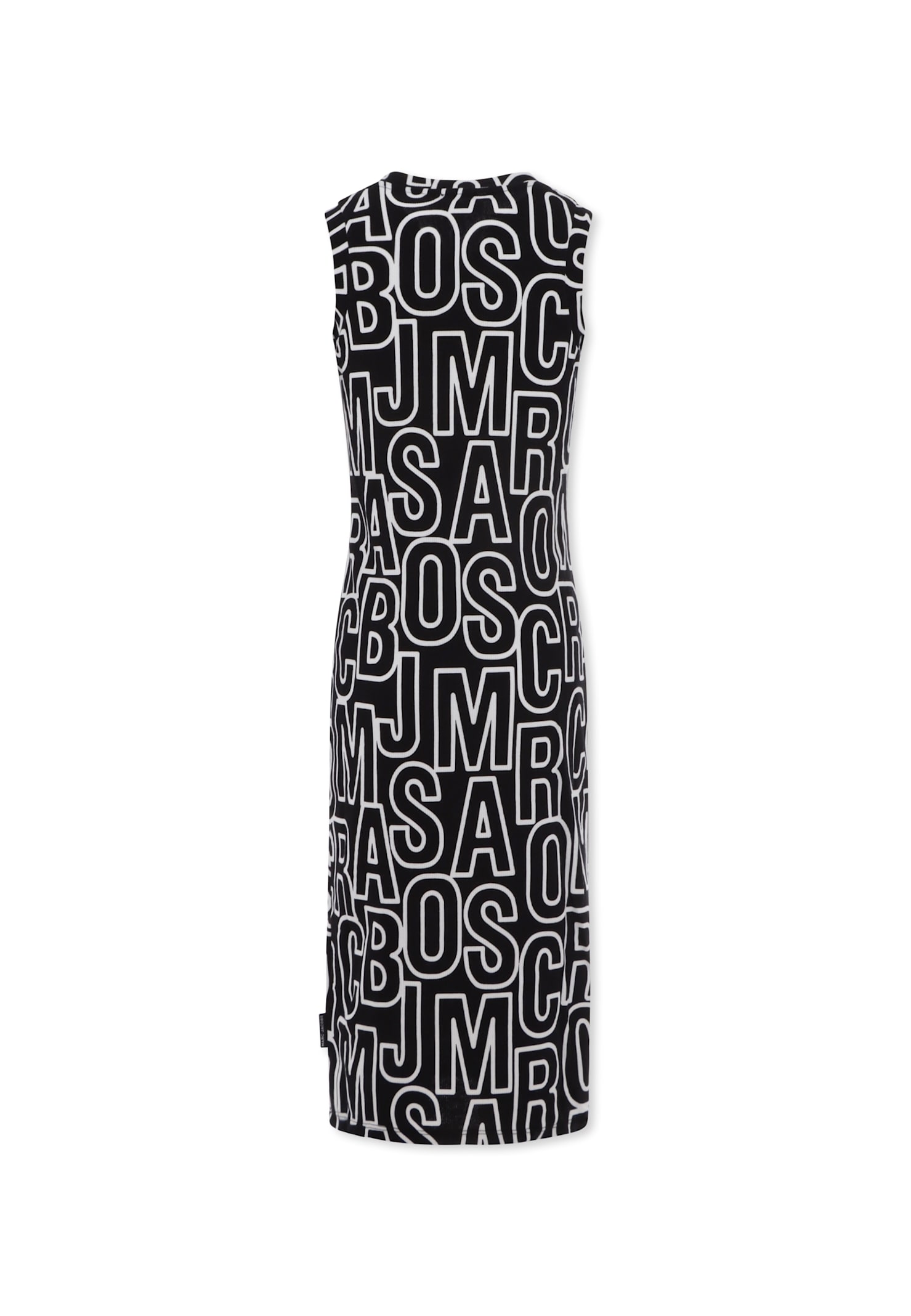 Marc Jacobs Black Dress For Girl With Logo In Multi
