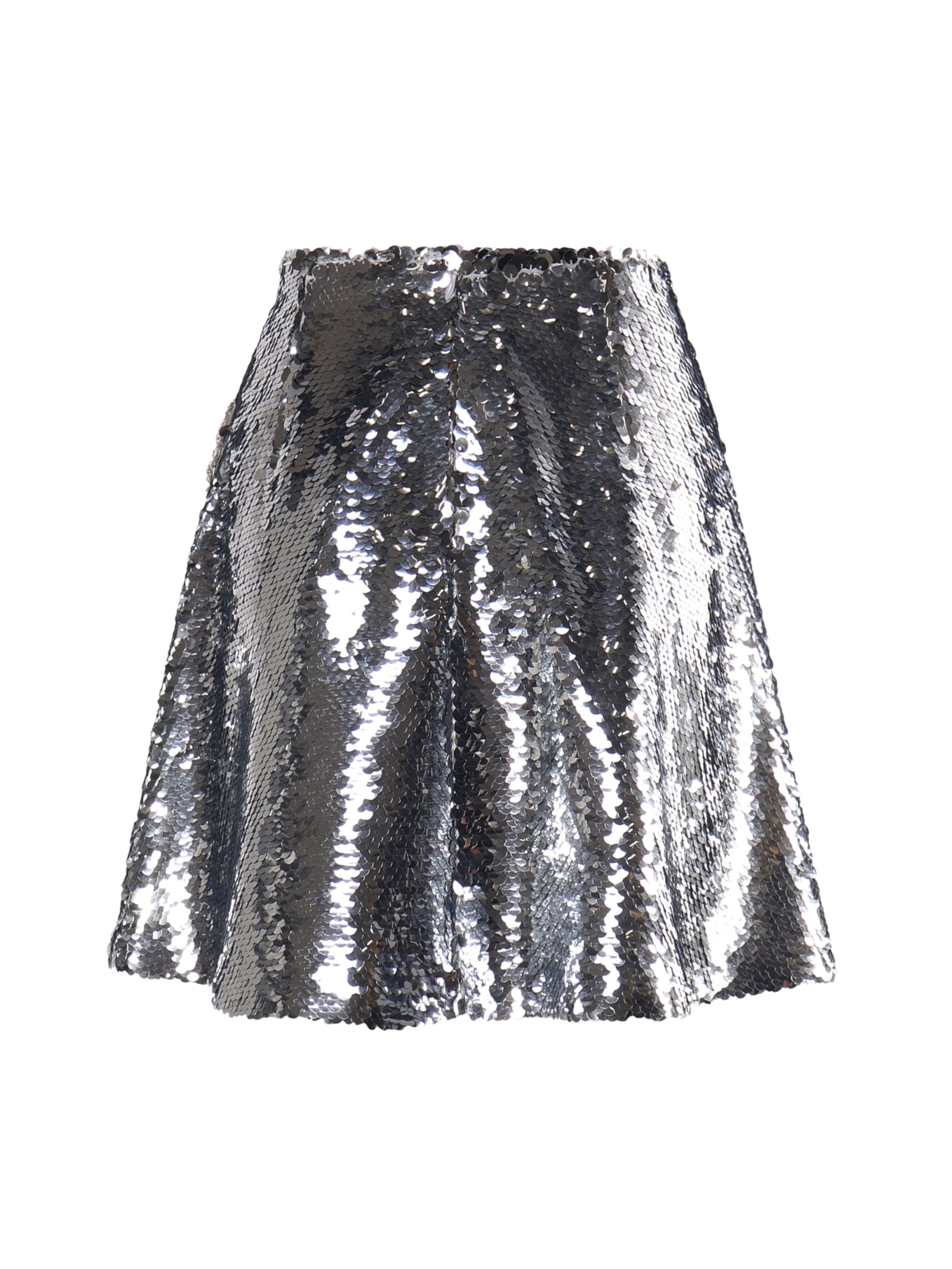 Shop Genny Bright Mini Skirt In Silver