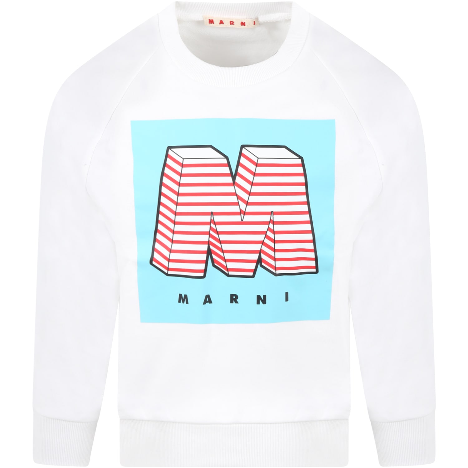 Marni White Sweatshirt For Kids With Logo