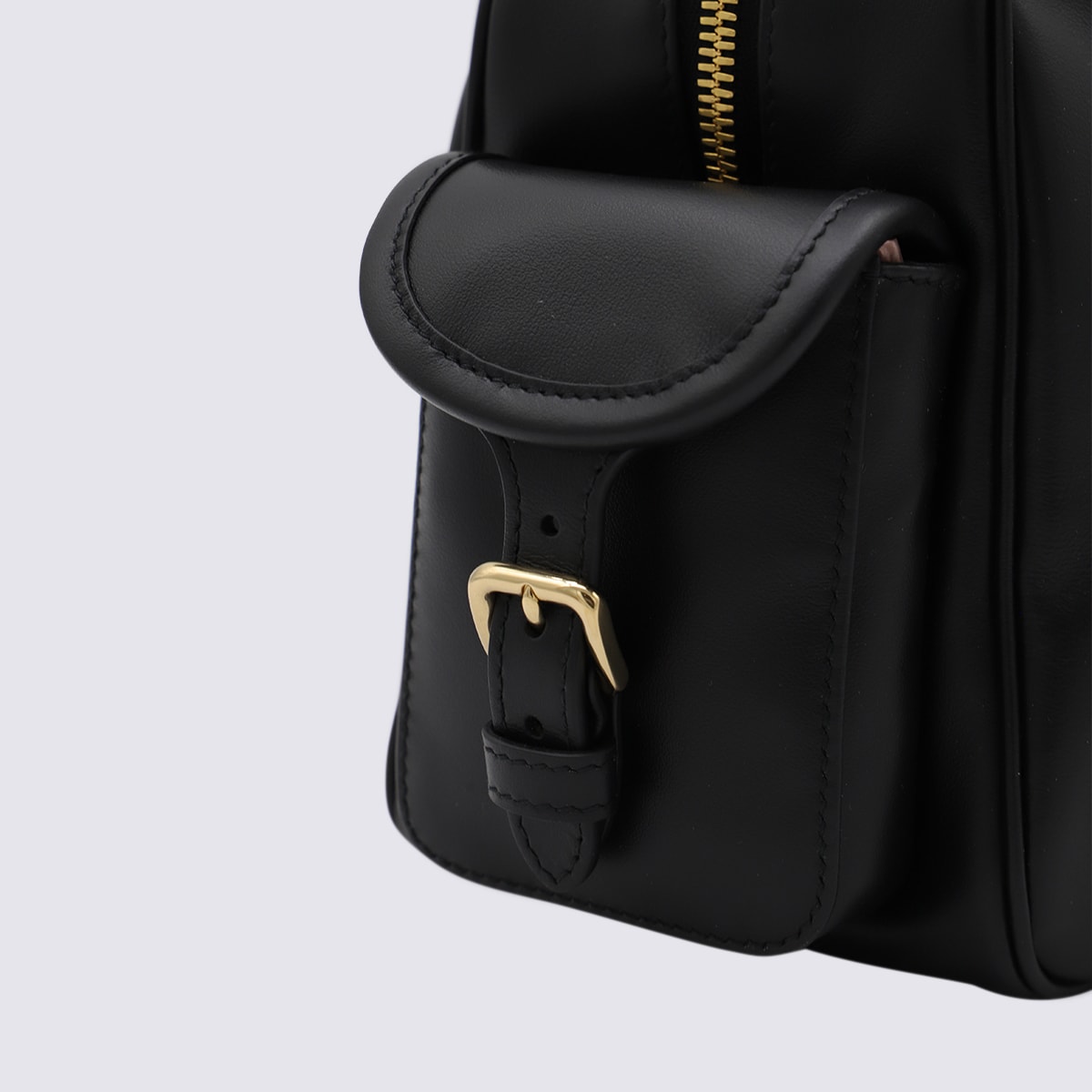 Miu Miu Leather Shoulder Bag Double Handles In Black