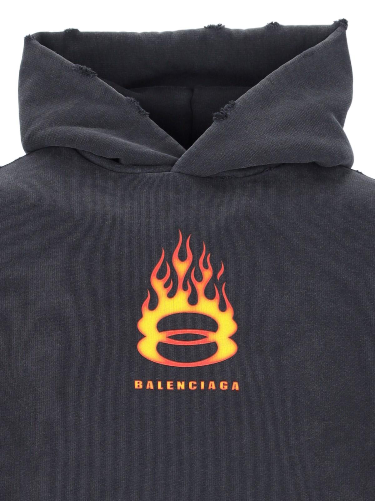 Shop Balenciaga Burning Unity Arch Hoodie In Black