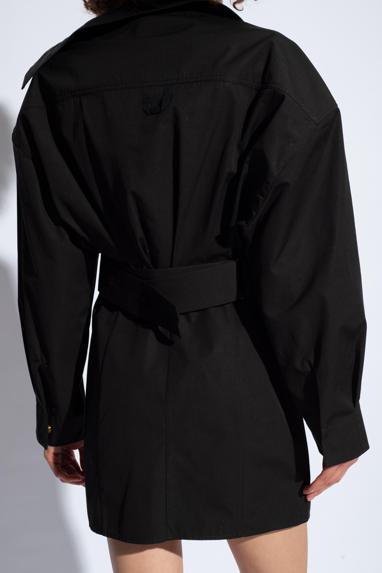 Shop Jacquemus Mini Chemise Dress In Black