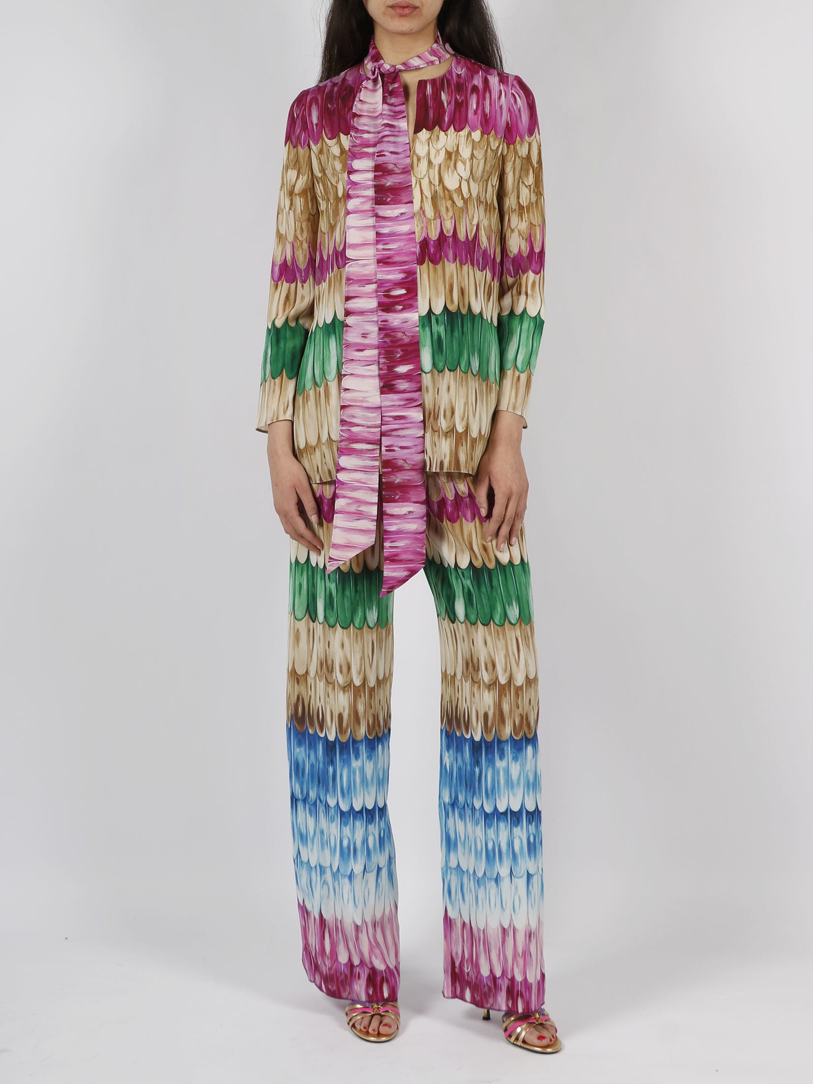 Valentino Printed Pants In Multicolour