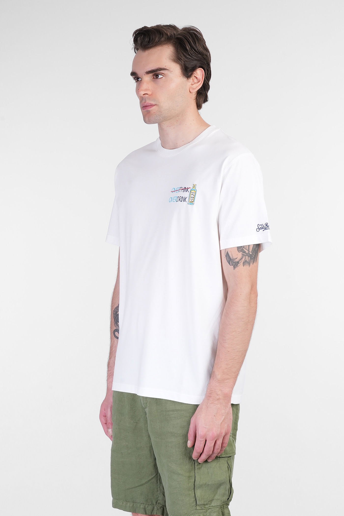 Mc2 Saint Barth Tshirt Man T-shirt In White Cotton In White