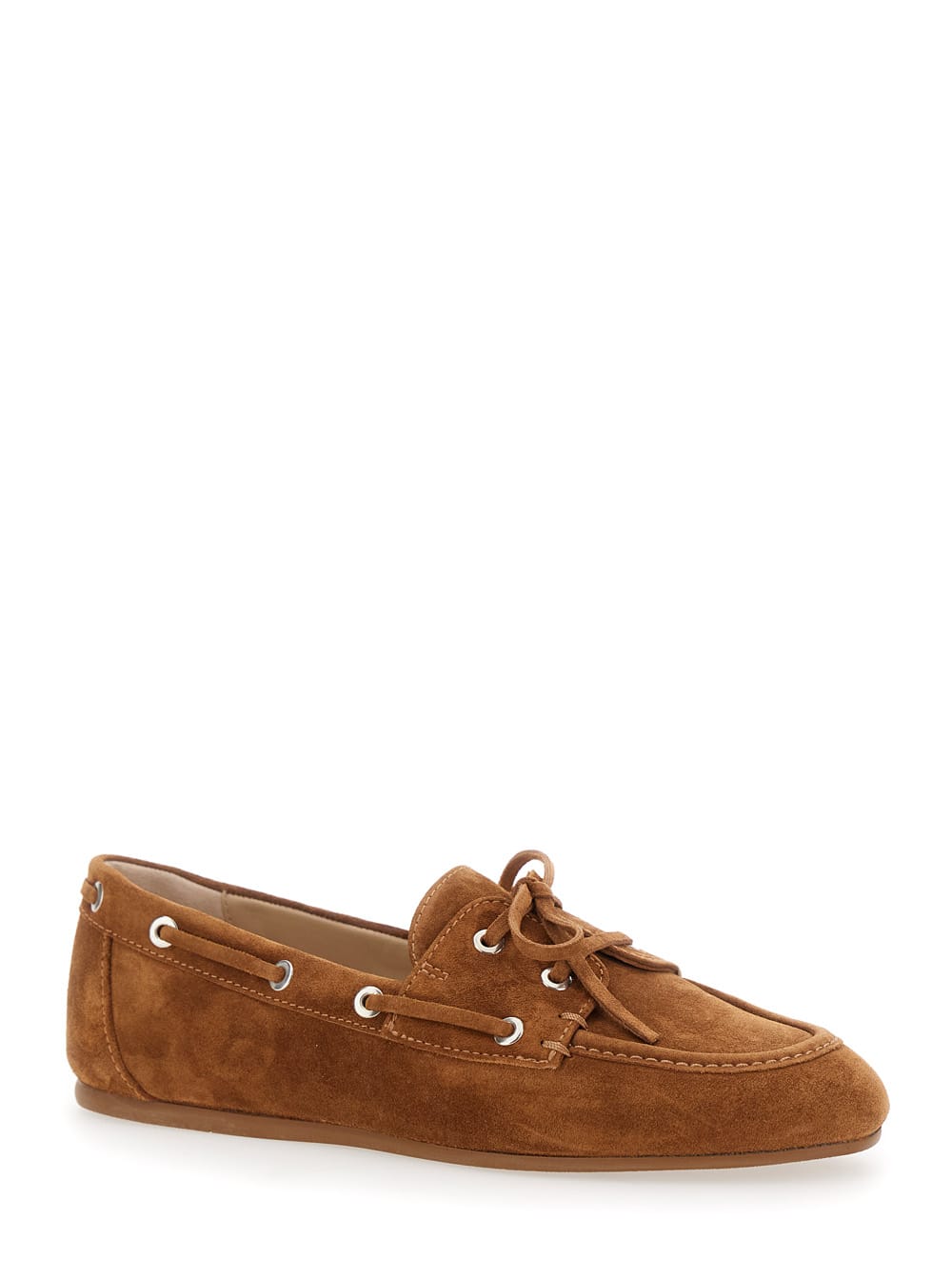 Stuart Weitzman Tinsley Moccasin Suede Loafers In Brown