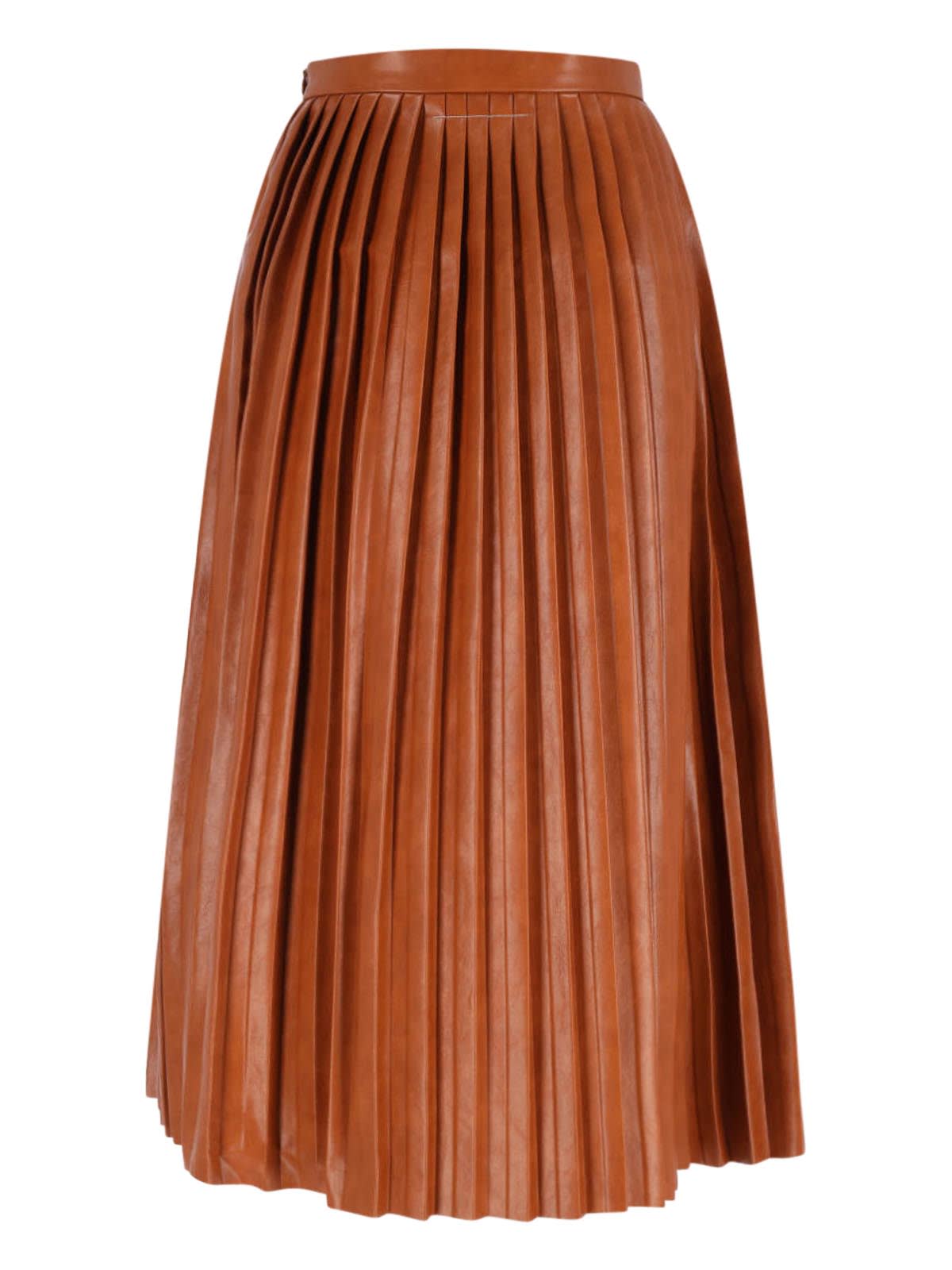 Mm6 Maison Margiela High Waist Pleated Midi Skirt