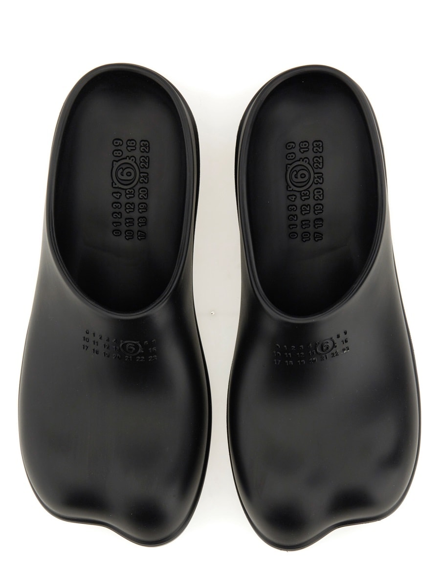 Shop Mm6 Maison Margiela Clogs Anatomic In Black