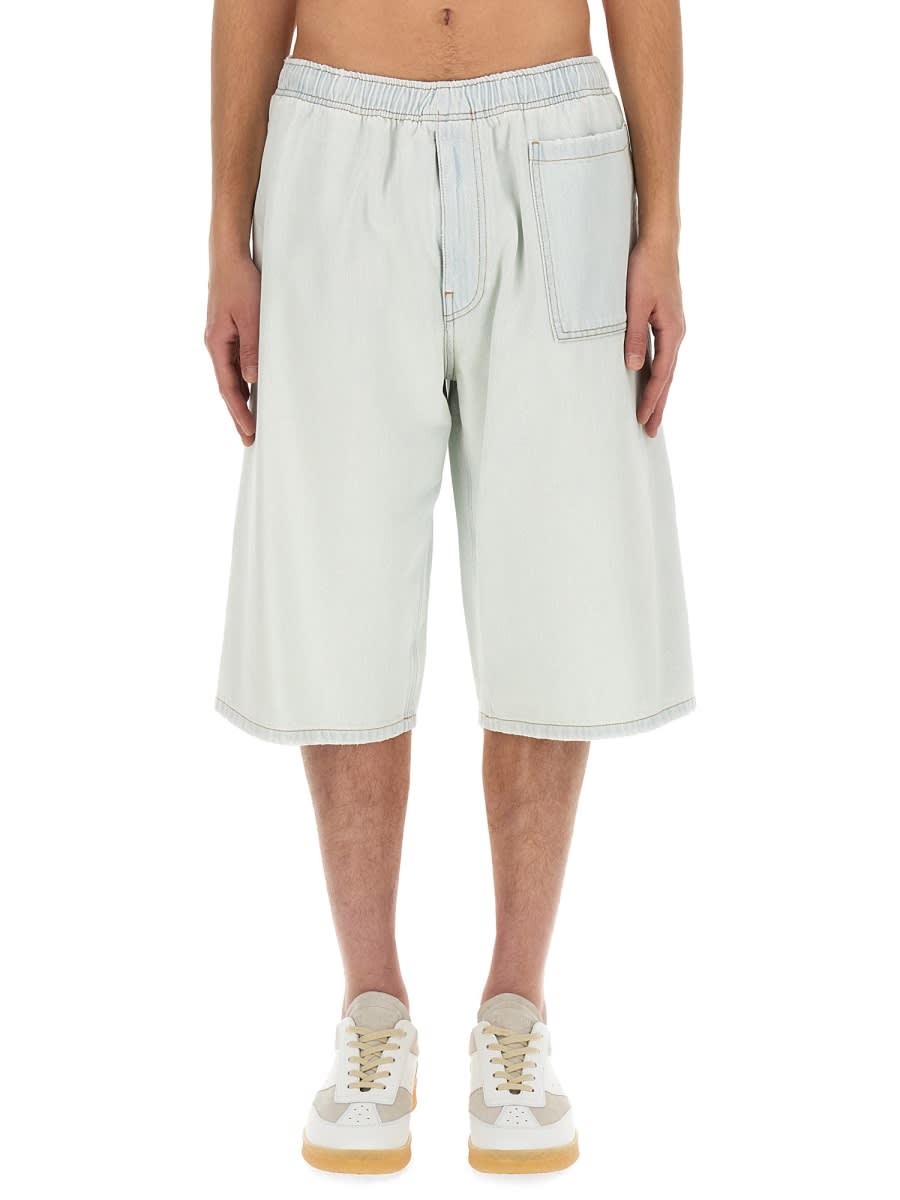 Shop Mm6 Maison Margiela Denim Bermuda Shorts