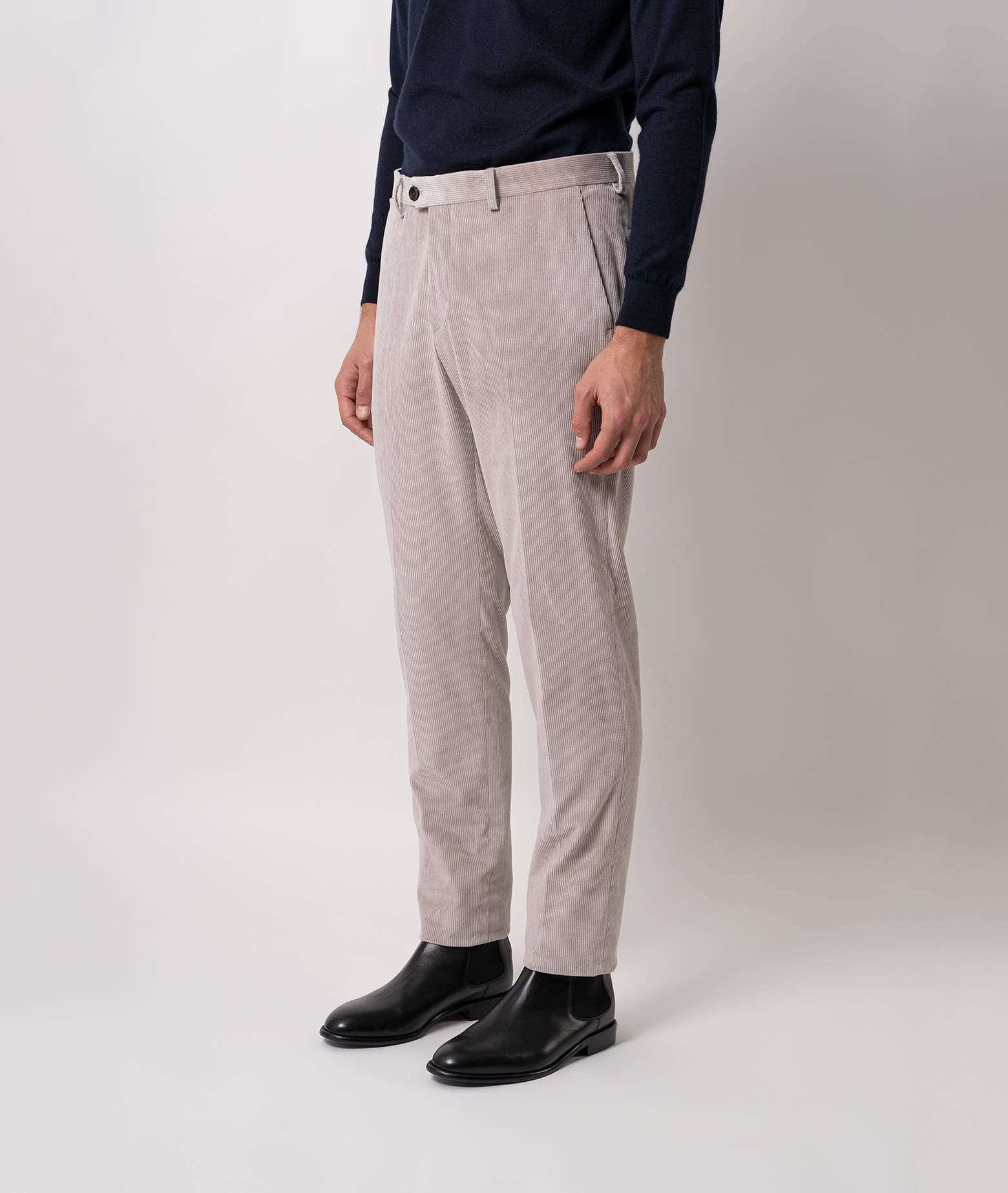 Larusmiani Velvet Trousers Howard Pants In Gray