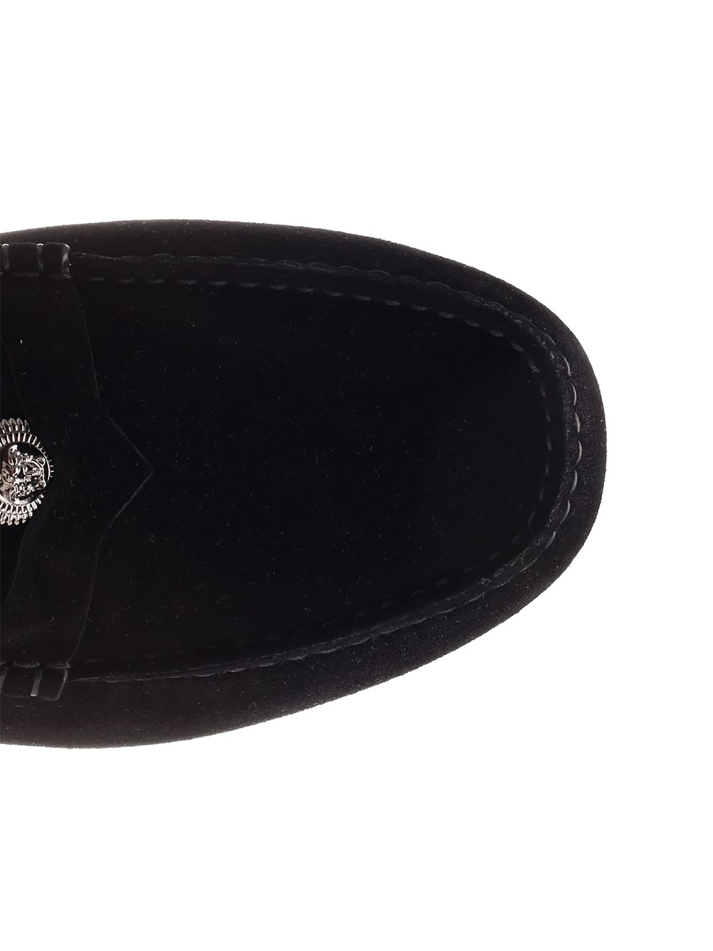 Shop Versace Driver Loafer In Black/silver