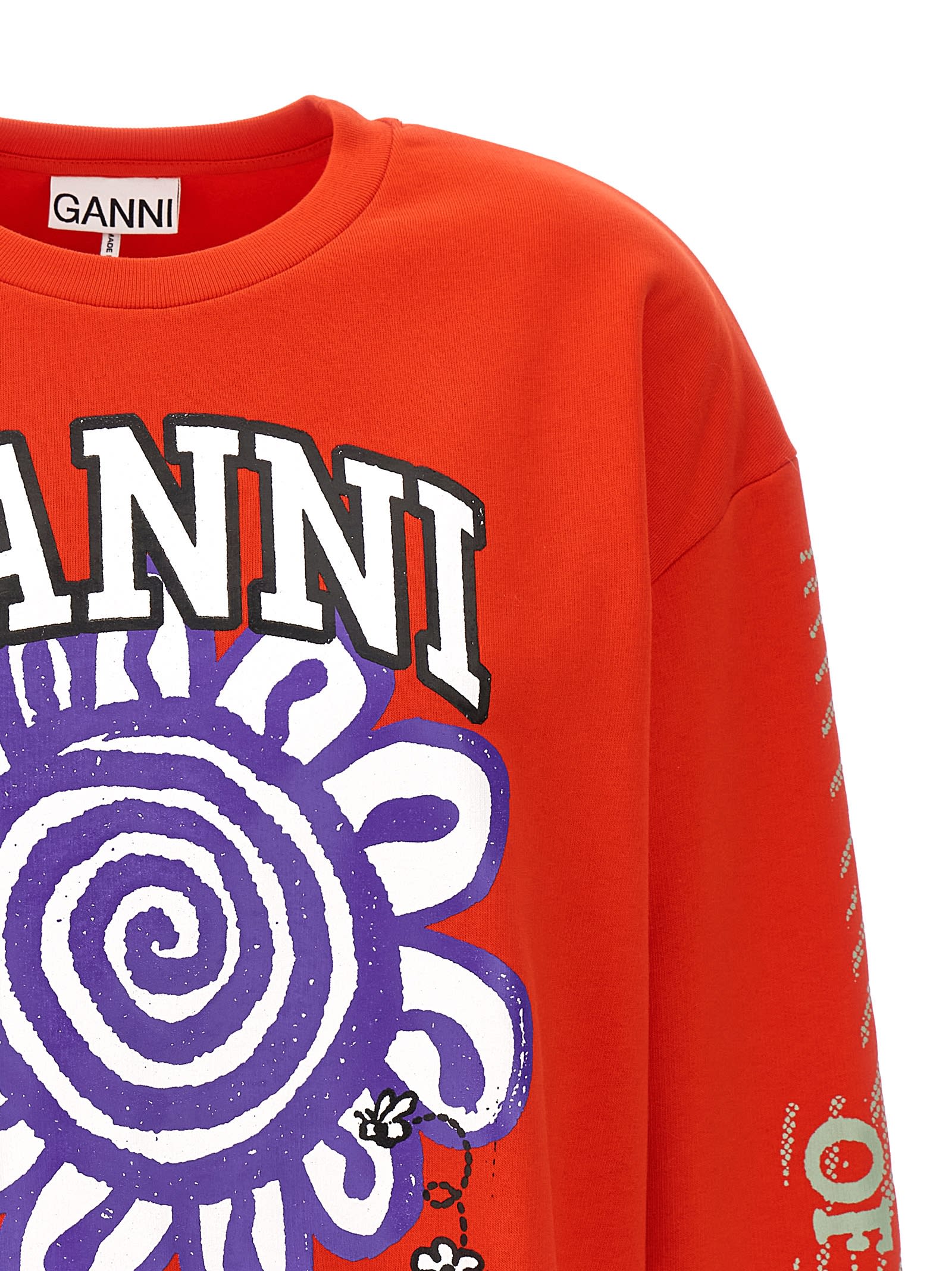 Shop Ganni Magic Power Sweatshirt In Red