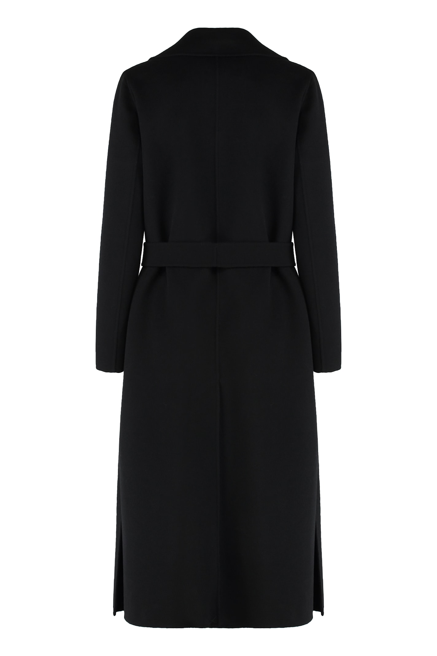 Weekend Max Mara Manu Double-breasted Virgin Wool Coat In Black
