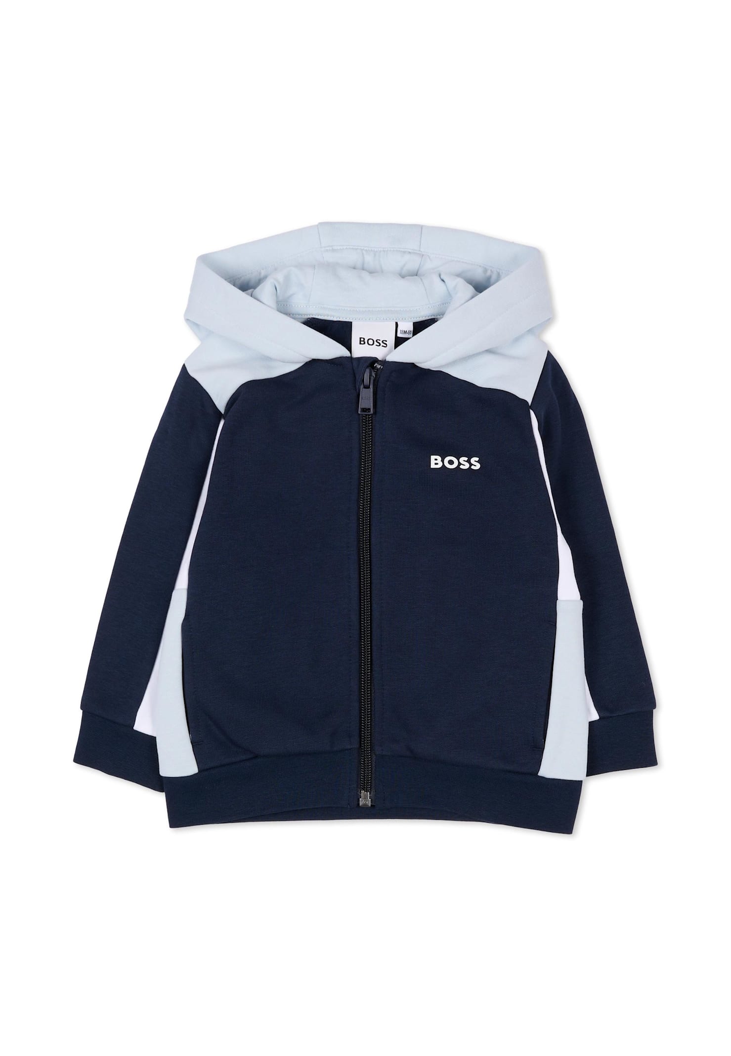 Hugo Boss Blue Sweatshirt For Baby Boy With Logo In Blue