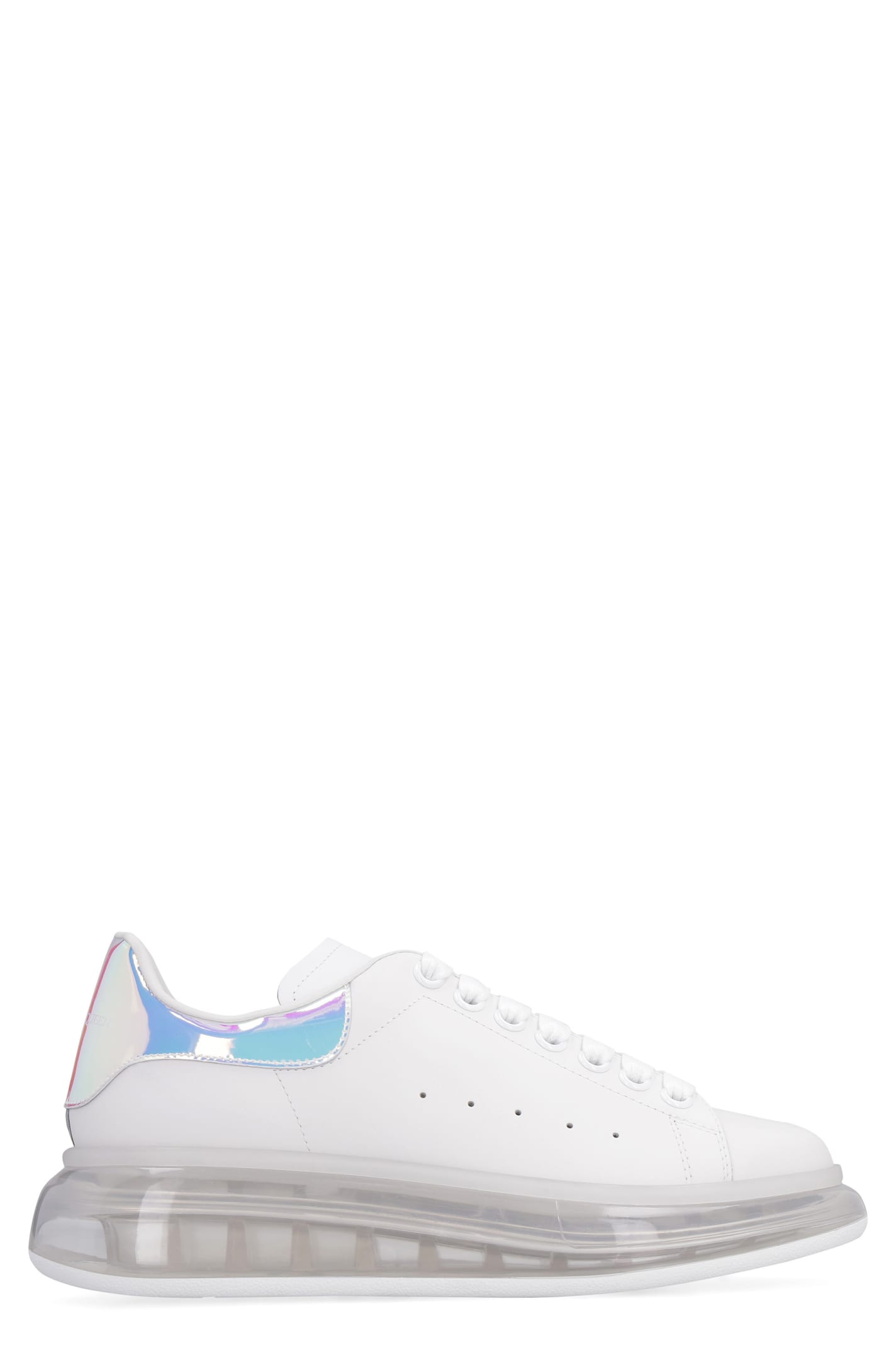 Alexander Mcqueen Larry Leather Low-top Sneakers In White