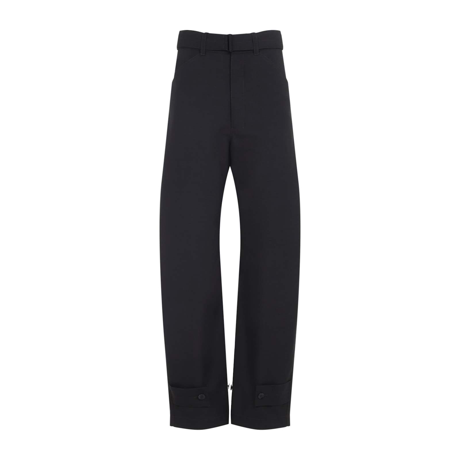 Lemaire Tailored Pants With Belt Loops And Pockets In Black