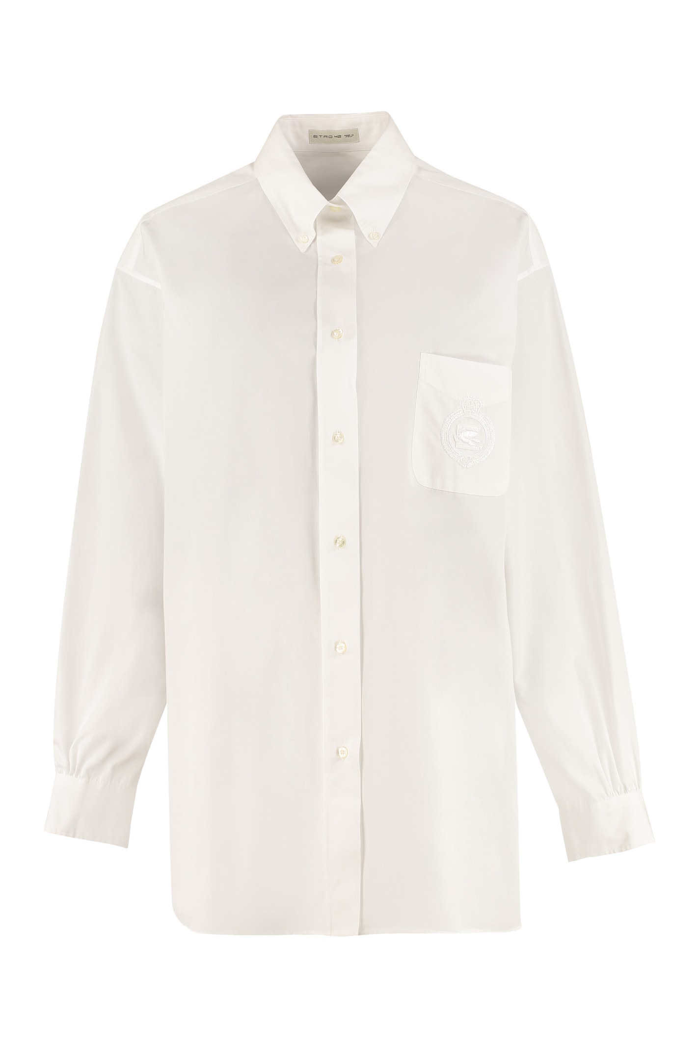 ETRO COTTOND SHIRT WITH EMBROIDERED LOGO,11353214