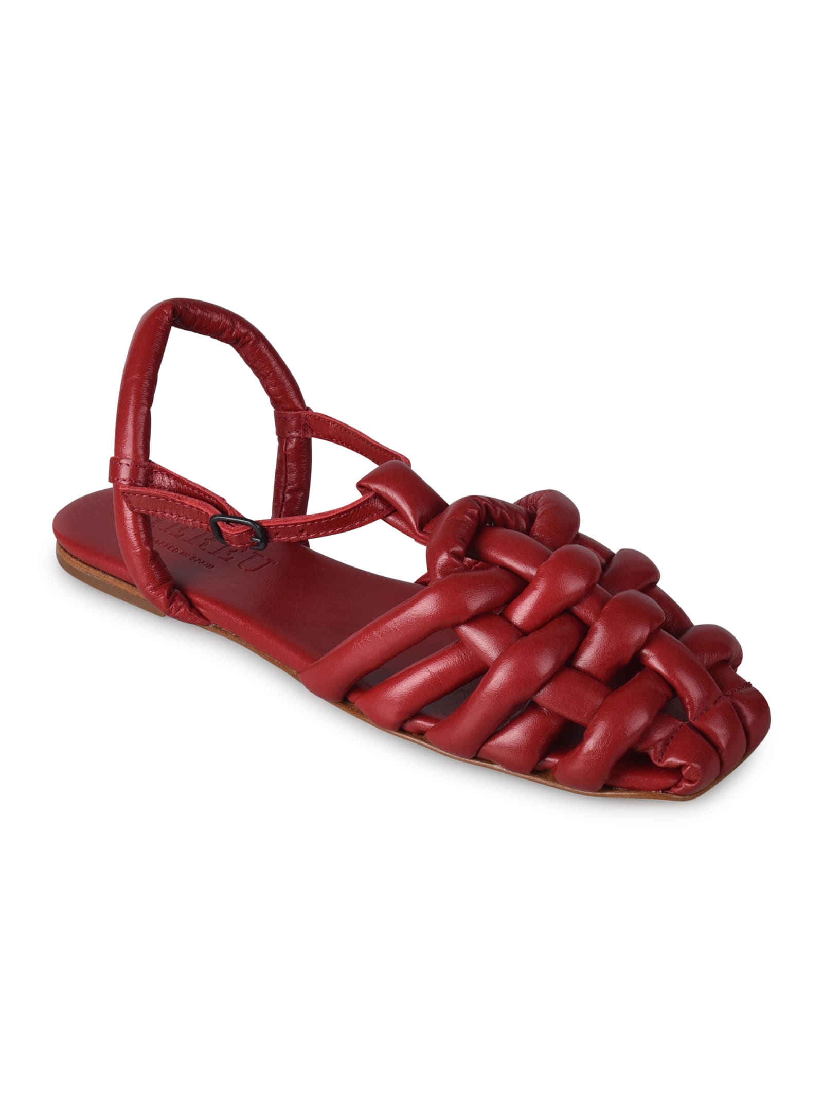 Shop Hereu Buckle Strap Sandals In Red