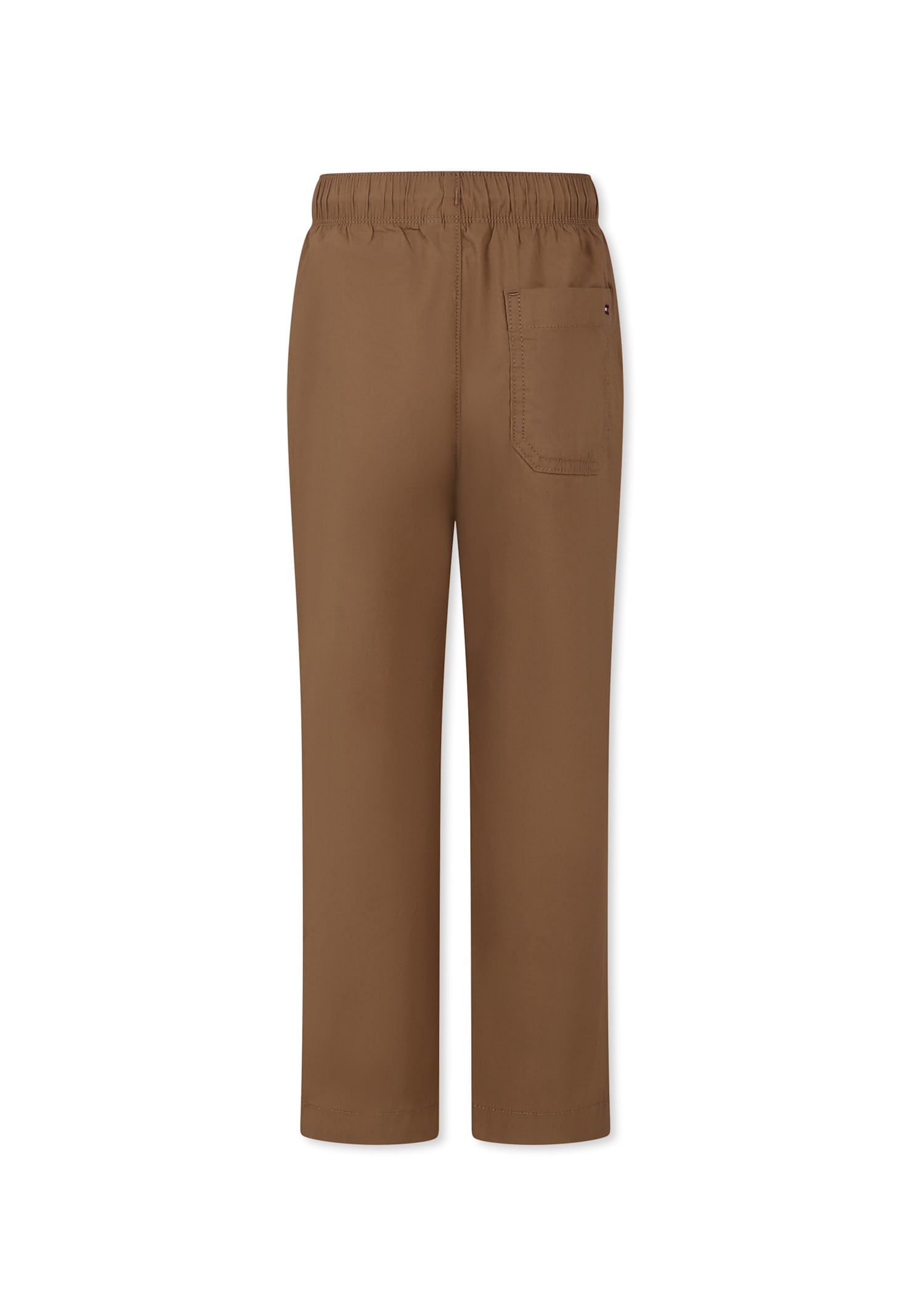 Tommy Hilfiger Brown Trousers For Boy With Flag In Brown