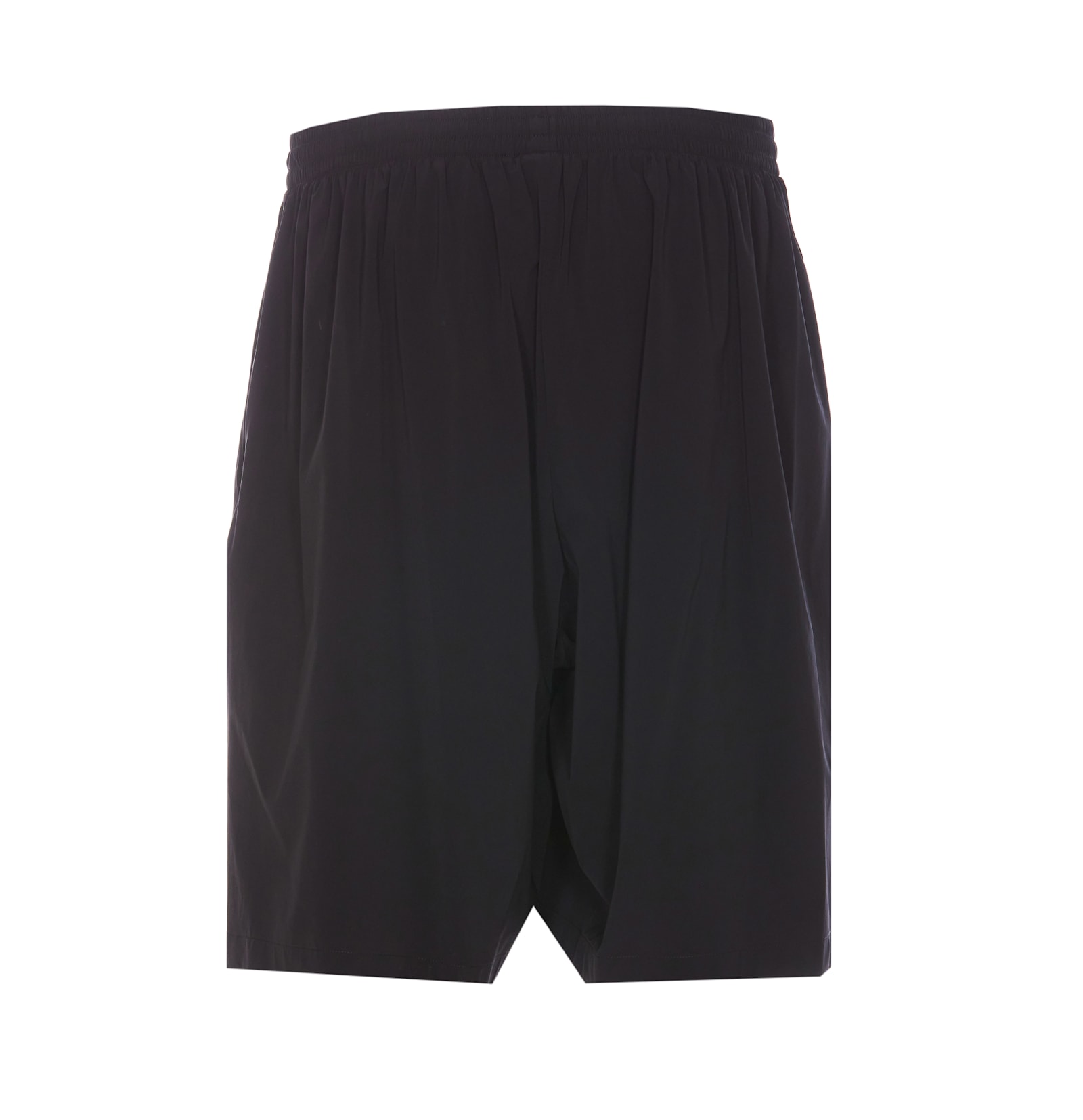 Shop Balenciaga Logo Activewear Stretch Shorts In Black