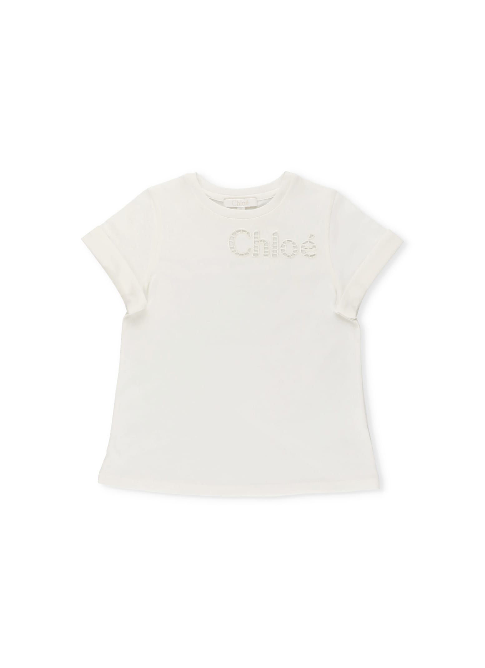 Chloé Open Work Logo T-shirt