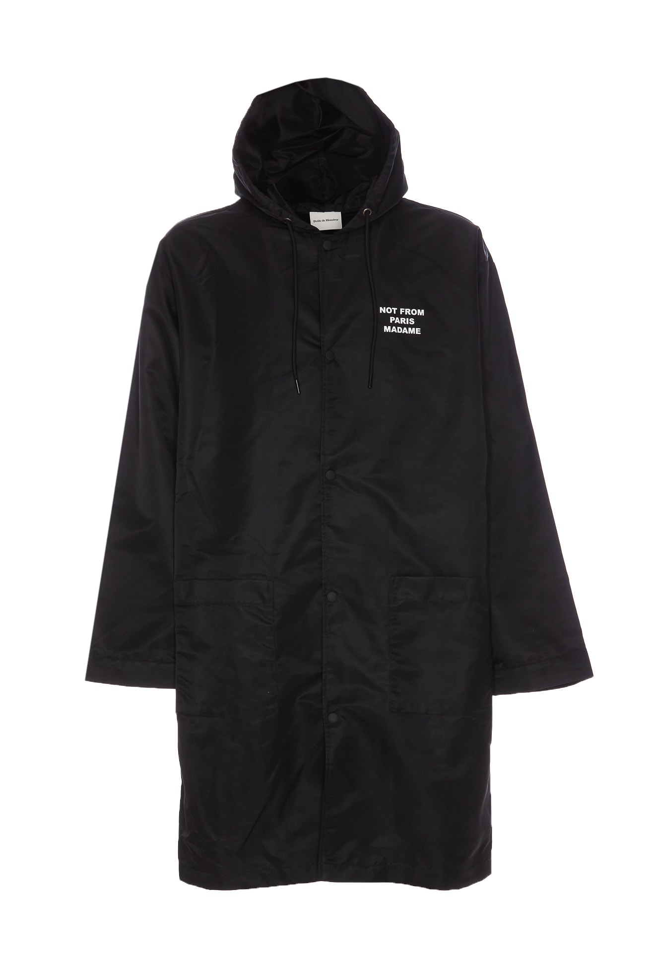 Shop Drôle De Monsieur Slogan Parka In Black