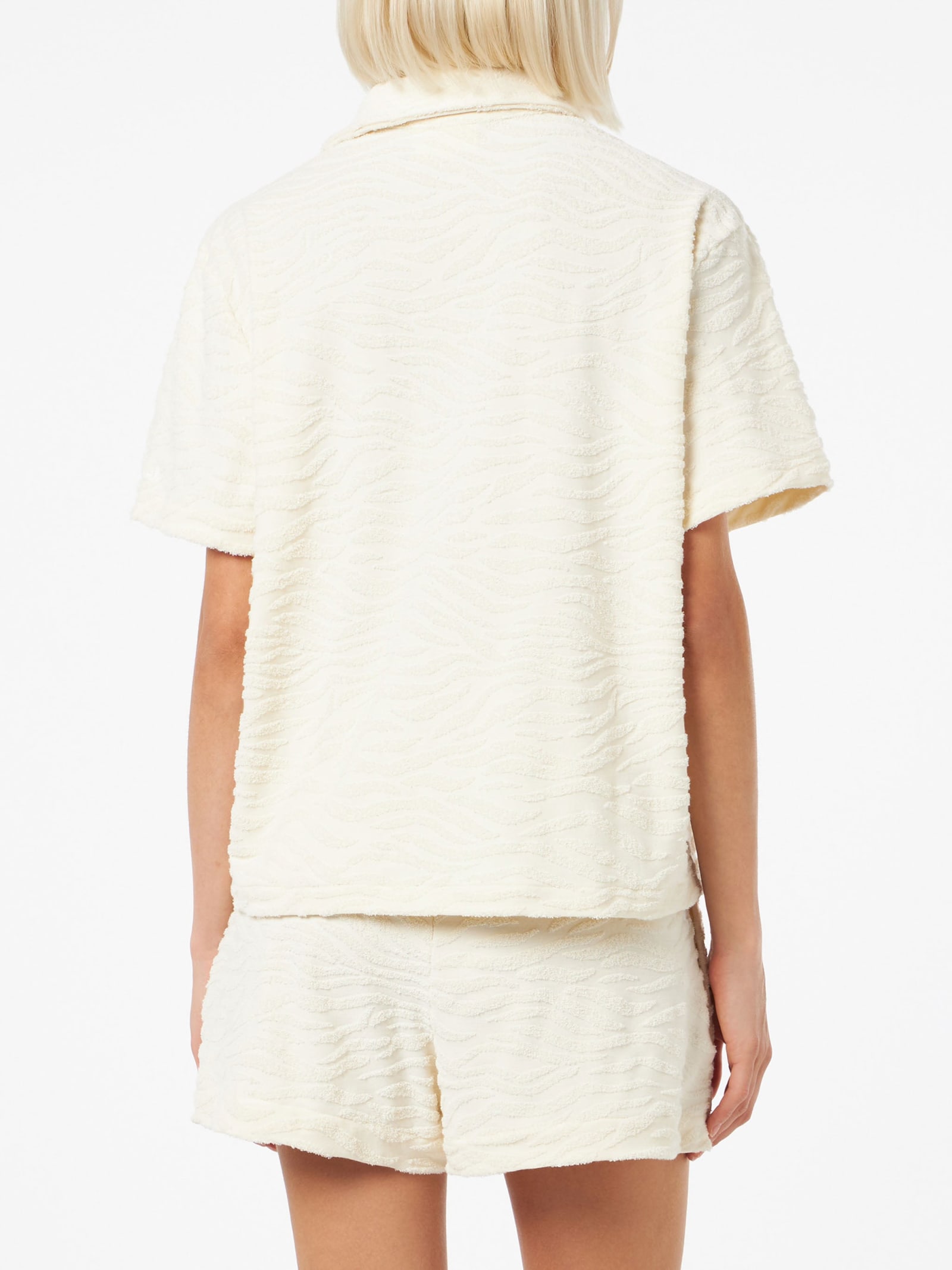 Mc2 Saint Barth Woman Terry Cotton Shirt Sheila In White