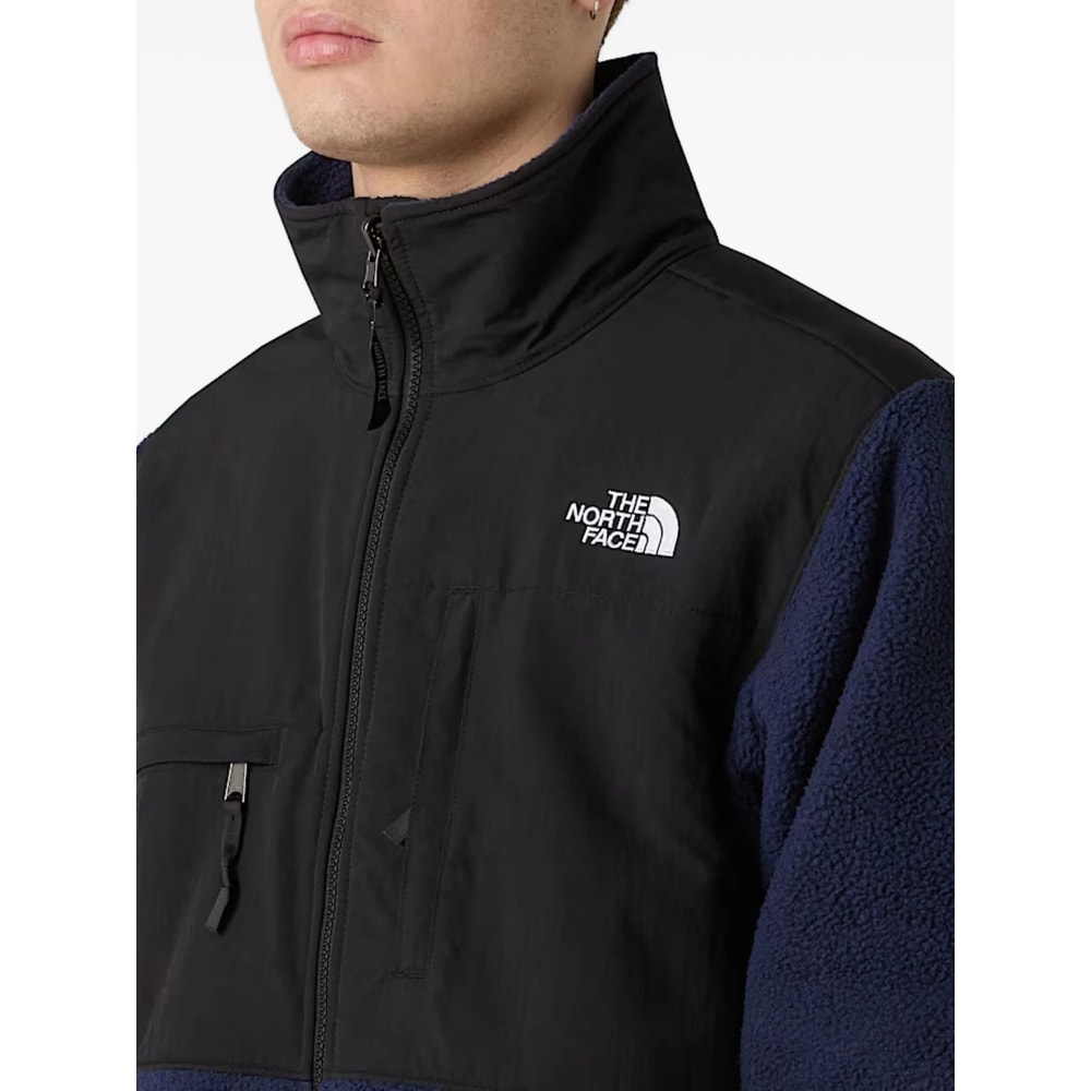 The North Face Logo Vertical Collar Grab Velvet Casual Jacket In Black