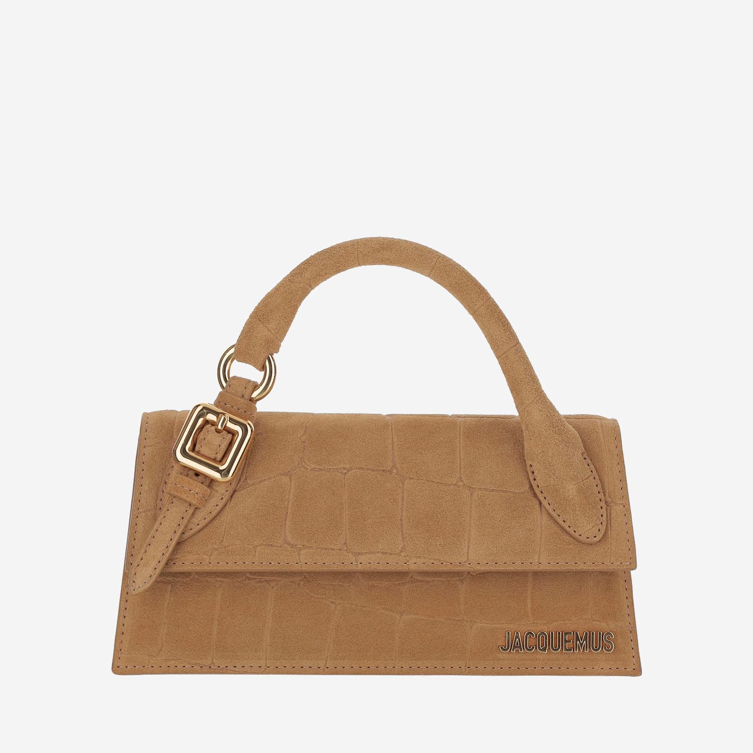 Jacquemus Long Boucle Leather Handbag With Crocodile Effect