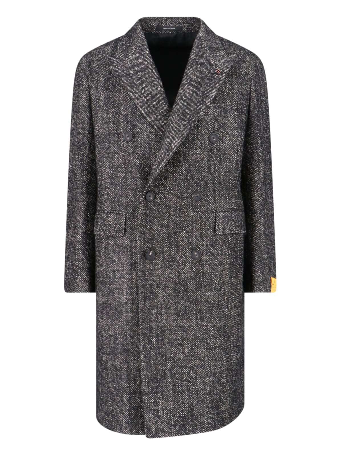 Shop Tagliatore Double-breasted Coat In Black/neutrals