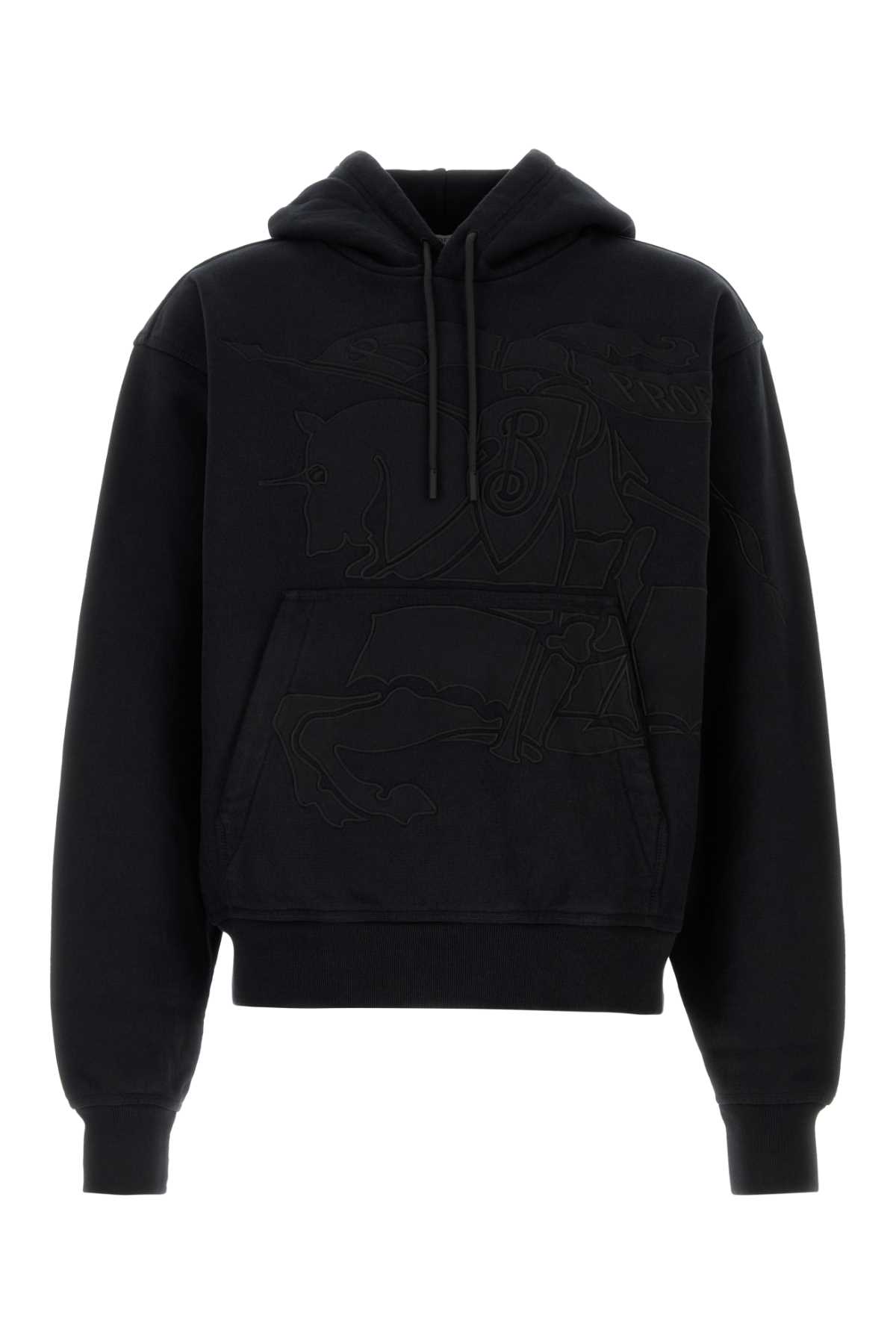 Shop Burberry Black Cotton Blend Sweatshirt