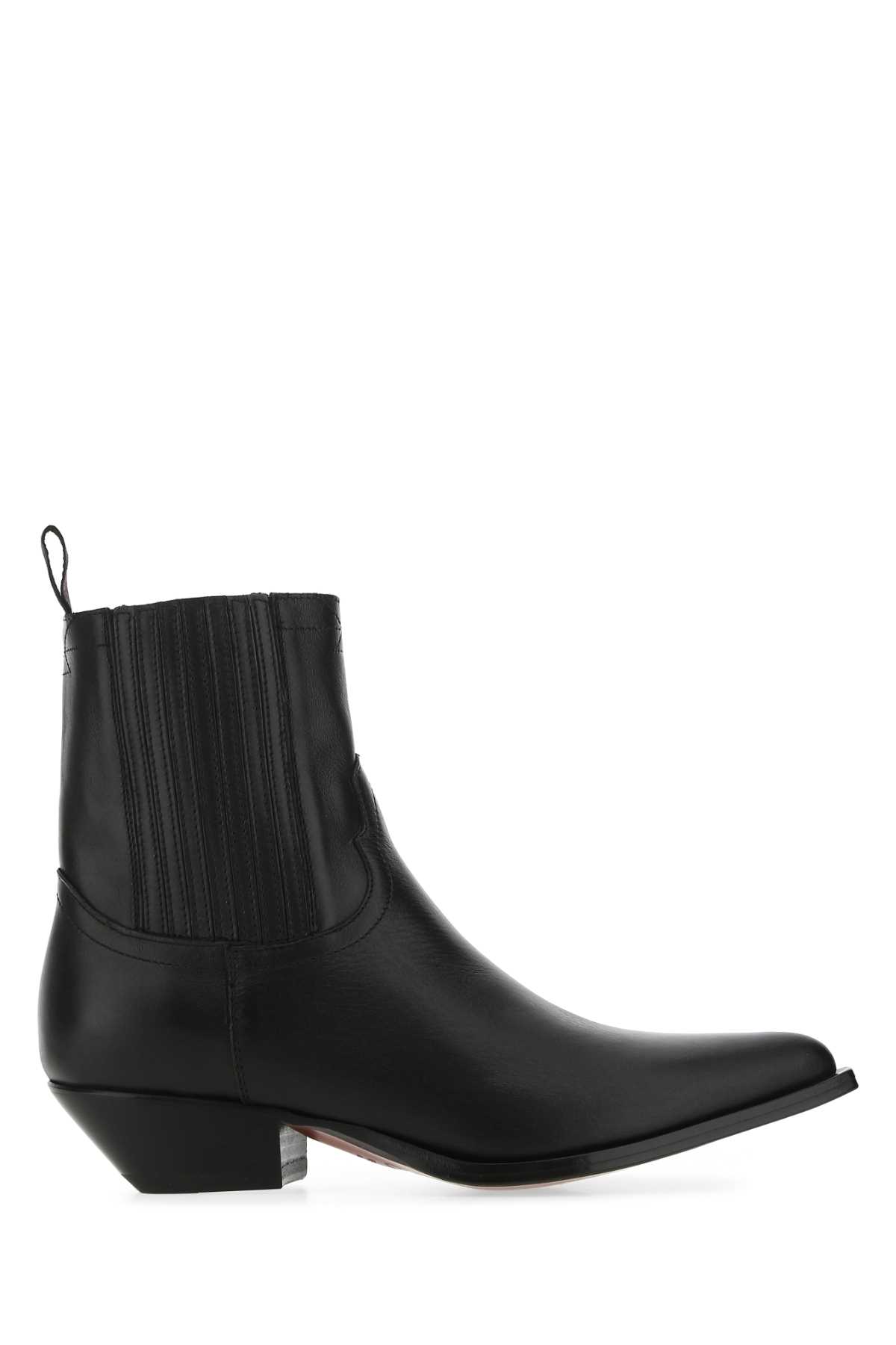 Black Leather Hidalgo Ankle Boots