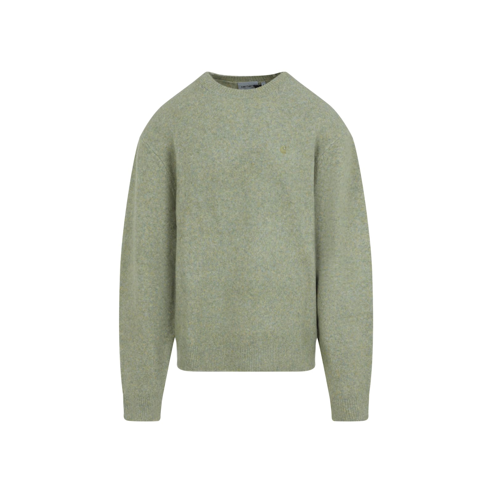 Carhartt Crew Neck Sweater With Ribbed Cuffs And Hem In Green