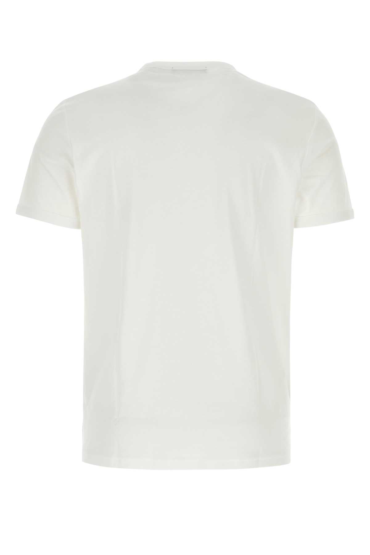 Fred Perry White Cotton T-shirt In 100