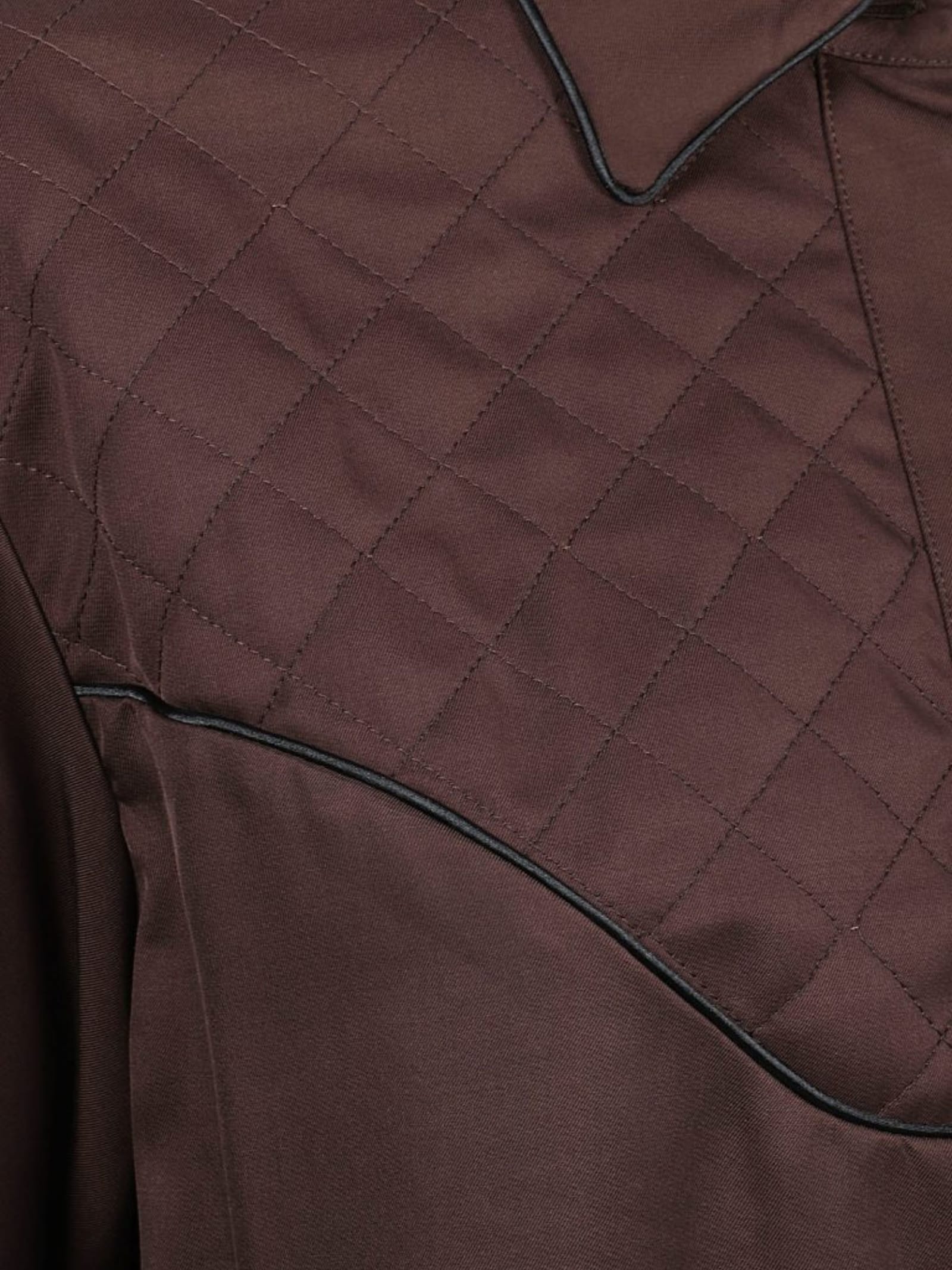 Golden Goose Viscose Shirt With Quilted Details In Brown