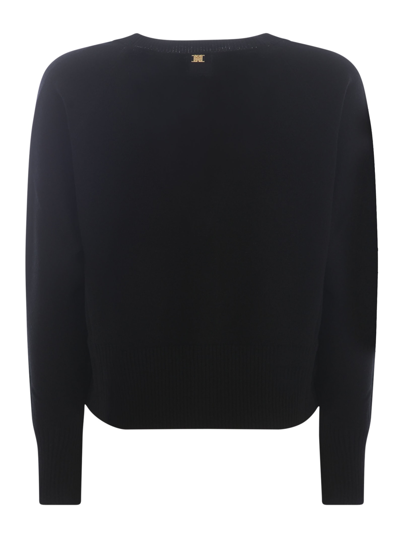Shop Pinko Cardigan  Procione In Wool And Cashmere Blend In Nero