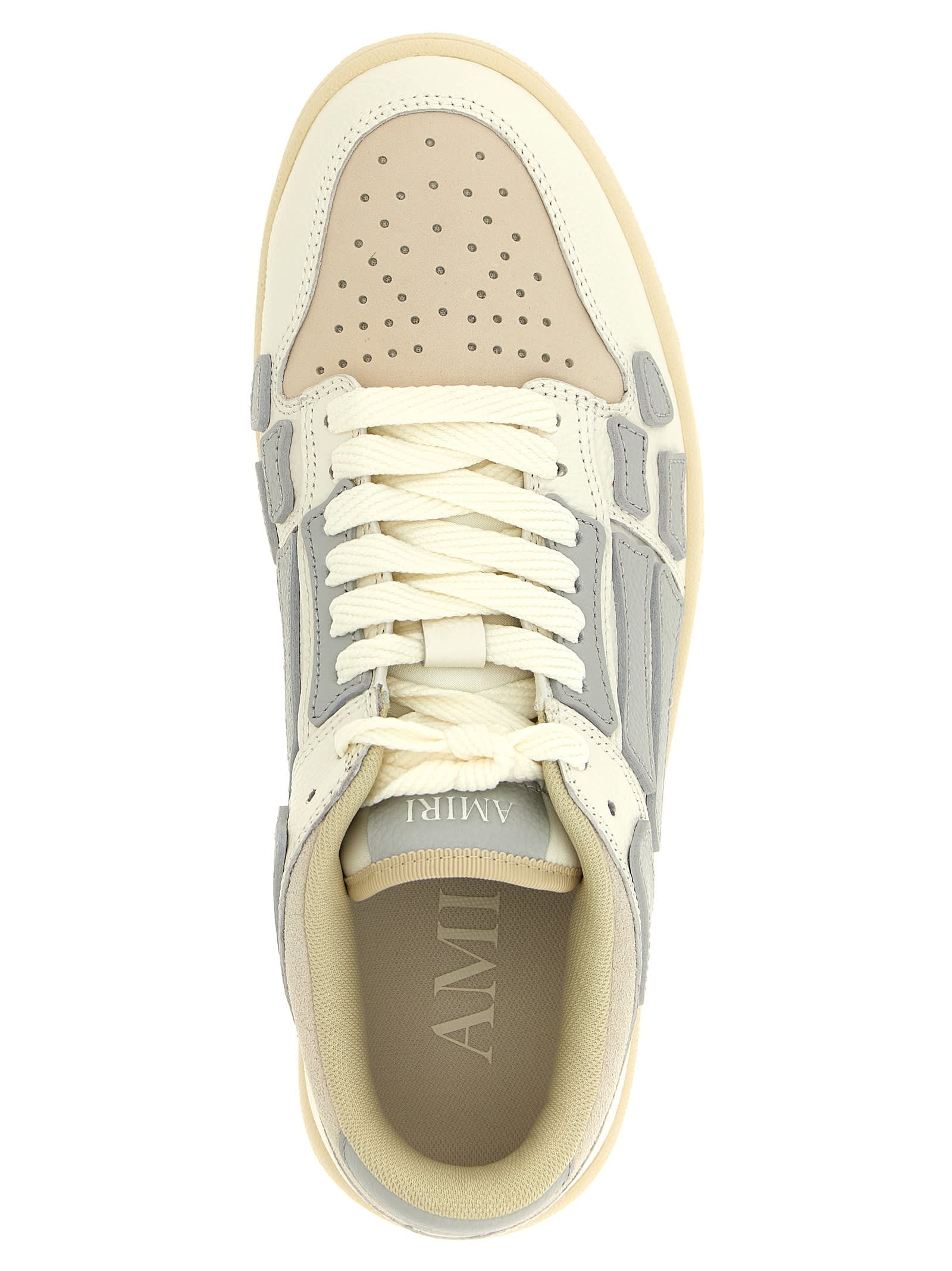 Amiri 'skel Top' Grey Low Top Sneakers With Logo Patch On The Tongue And Logo Lettering On The Heel In Multi