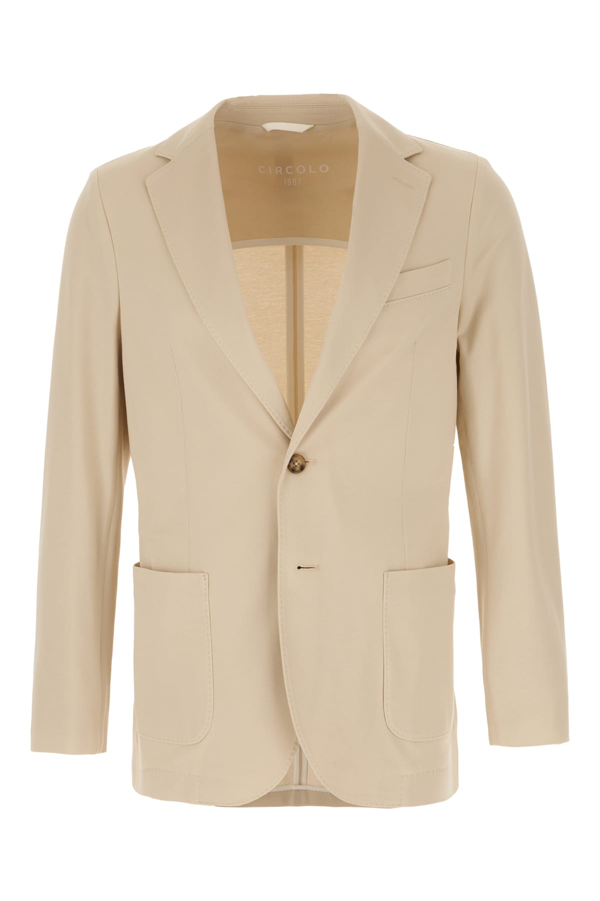 Circolo 1901 Sand Stretch Cotton Blazer In Neutral