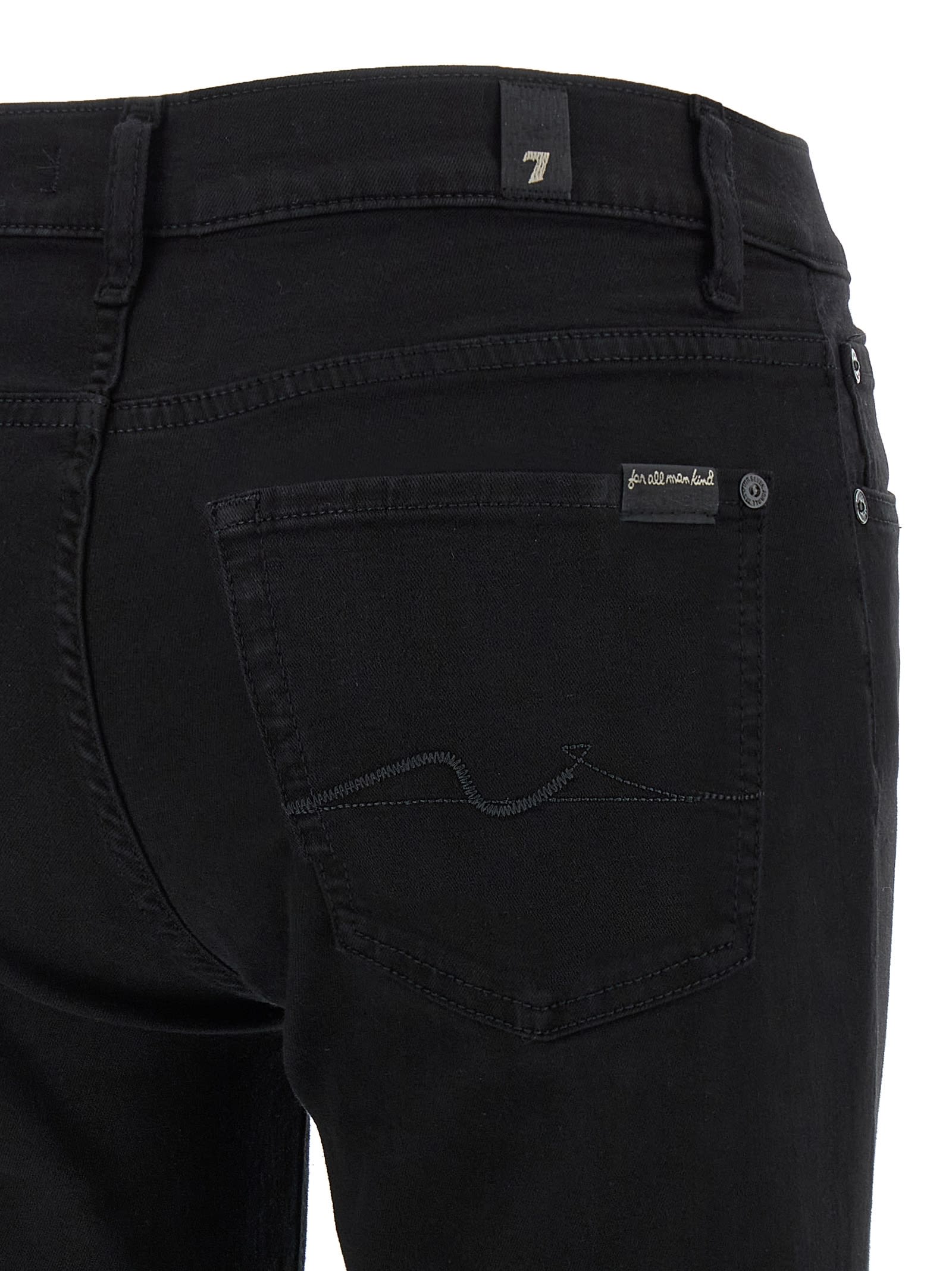 7 For All Mankind Flared Jeans With Pockets And Loops In Black